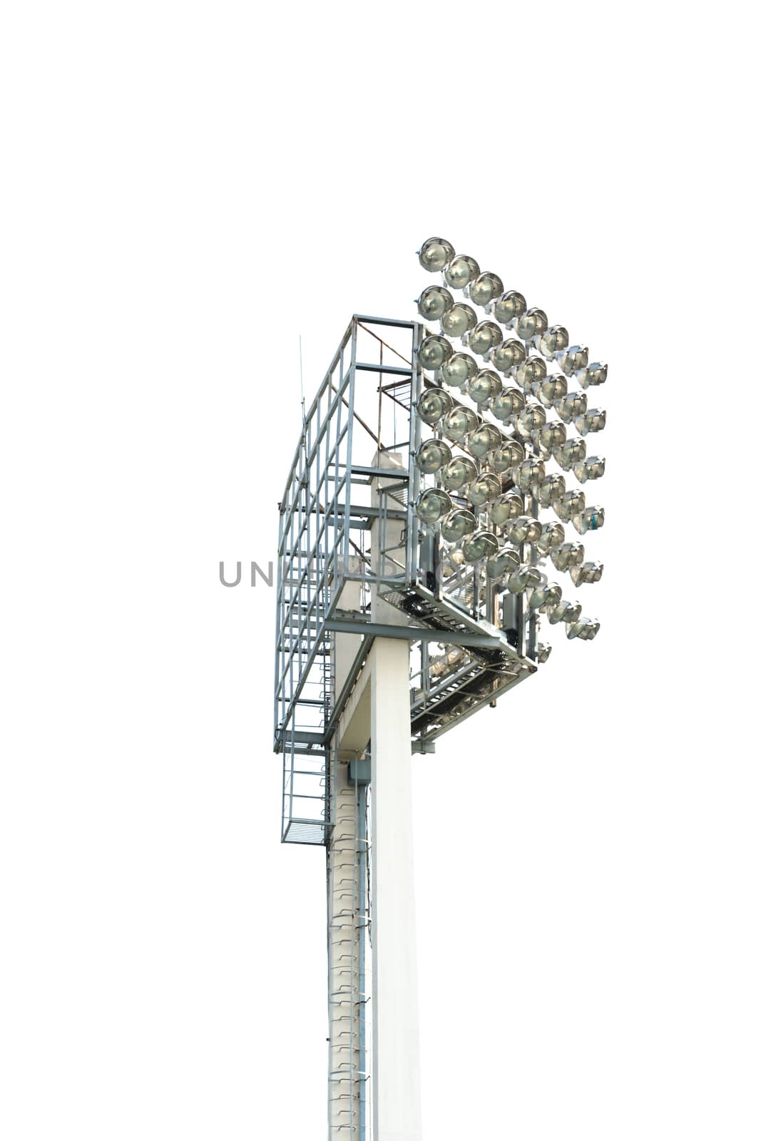 Stadium lights on white background