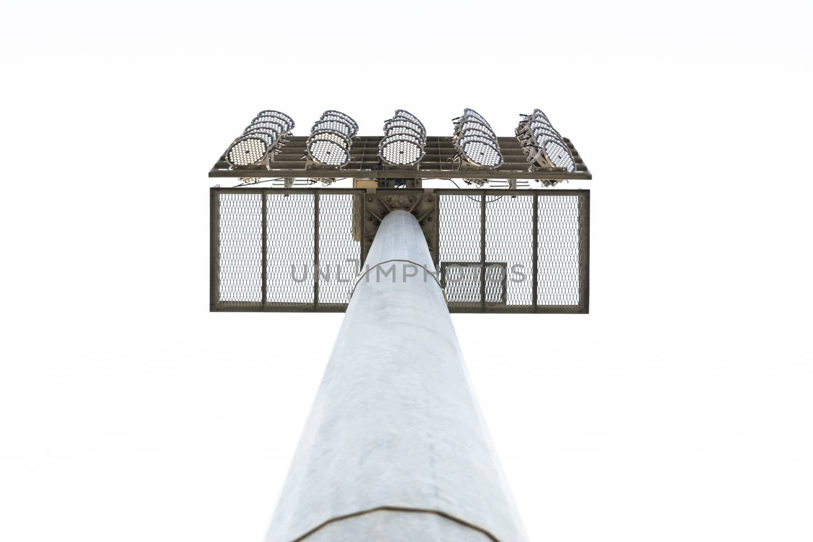 Stadium lights on white background by ahimaone