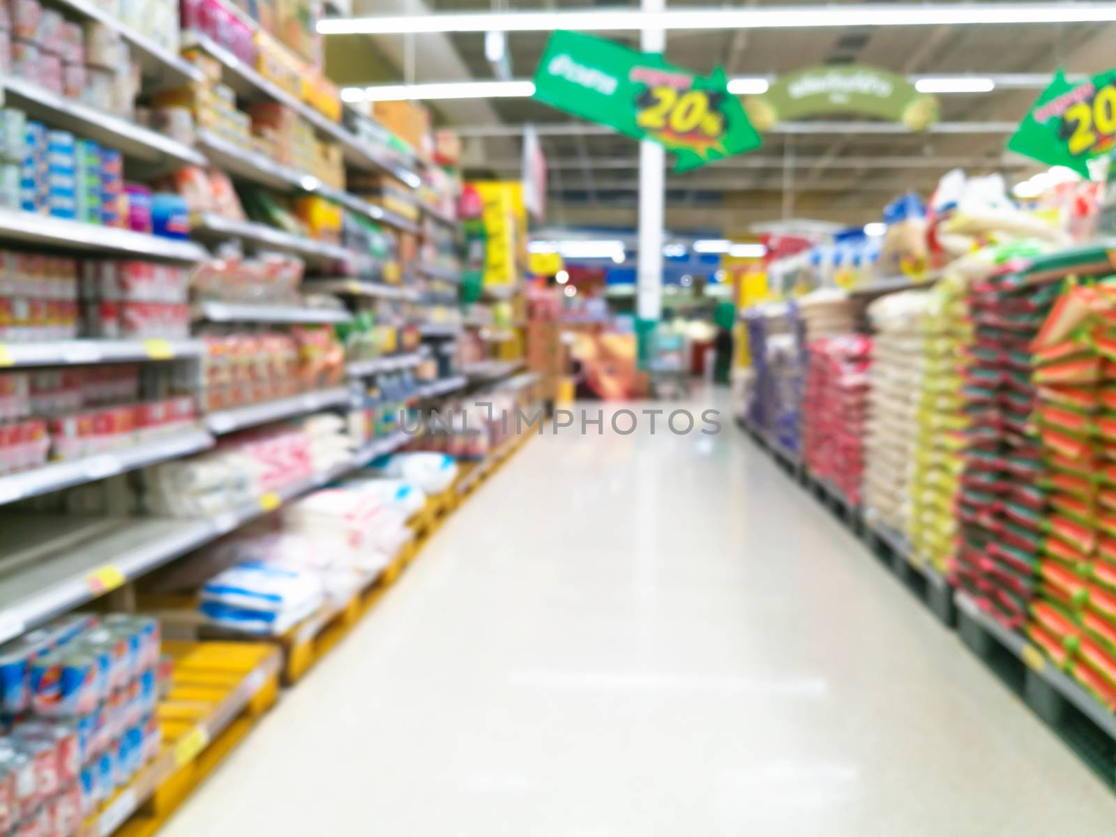 Abstract blur supermarket for background by ahimaone