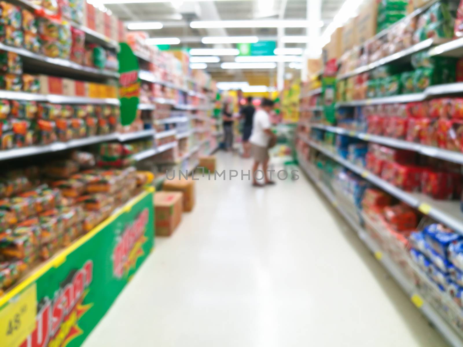 Abstract blur supermarket for background by ahimaone