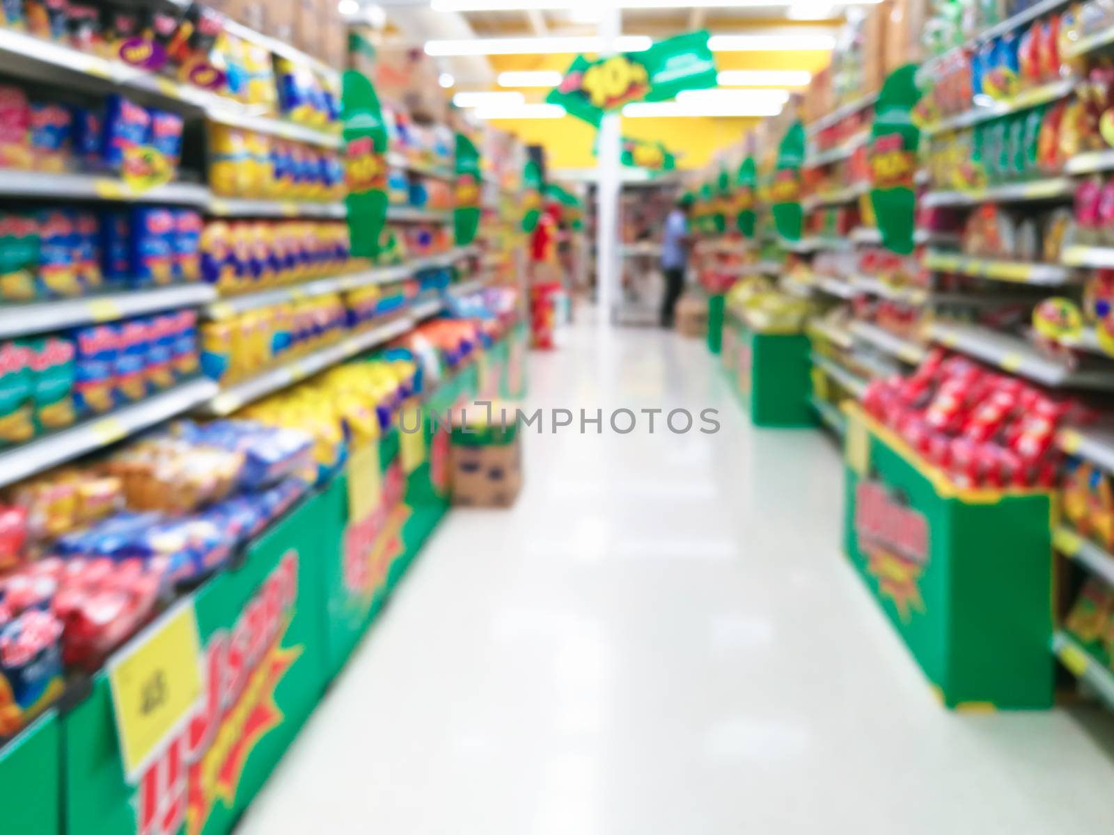 Abstract blur supermarket for background by ahimaone