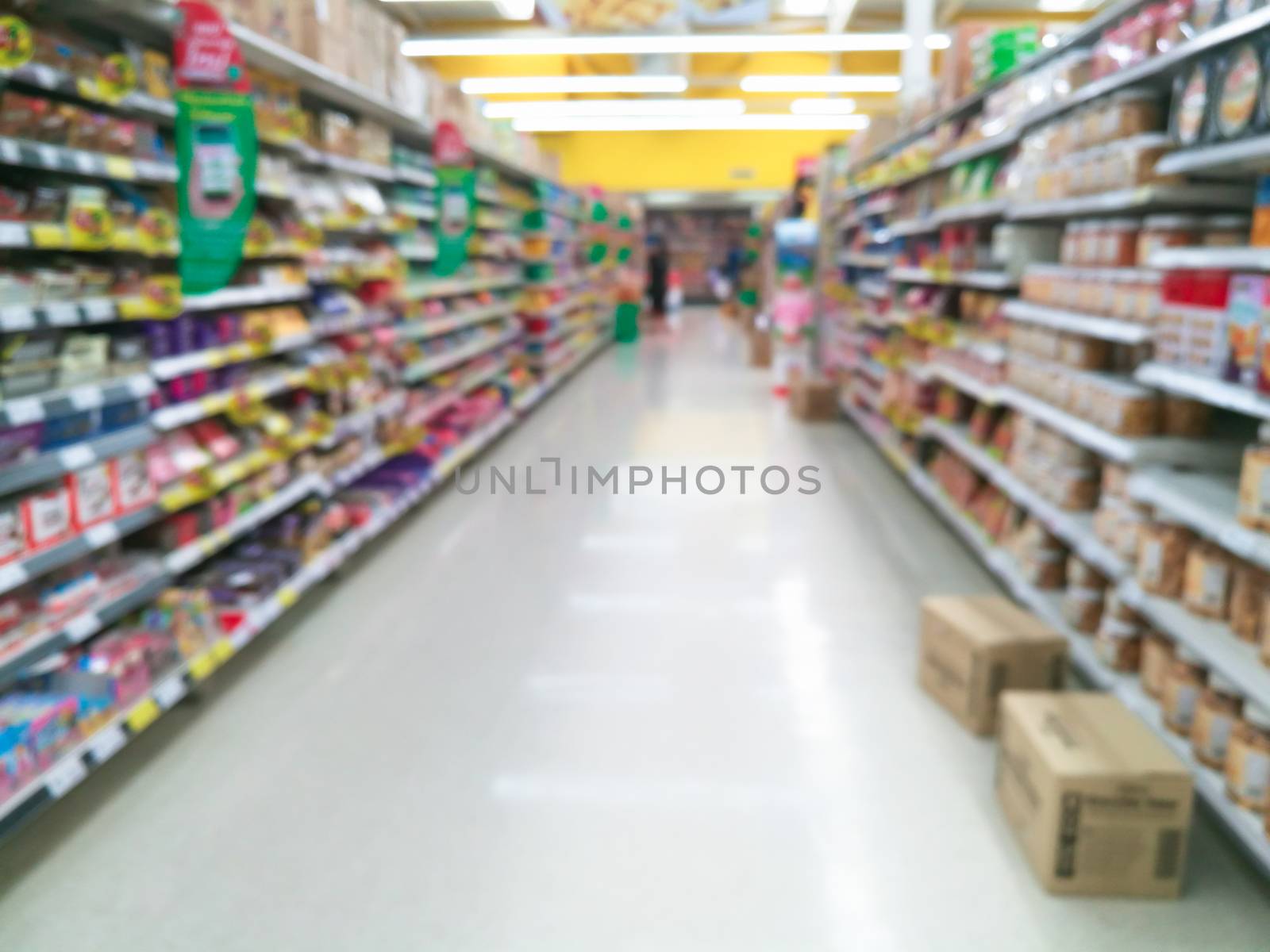 Abstract blur supermarket for background by ahimaone