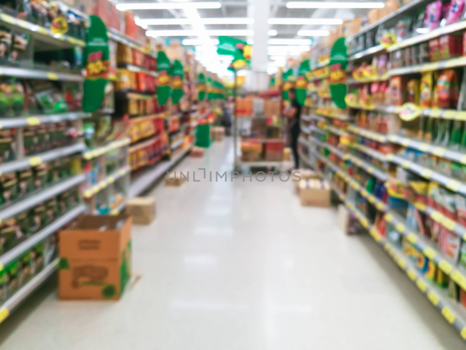 Abstract blur supermarket for background by ahimaone