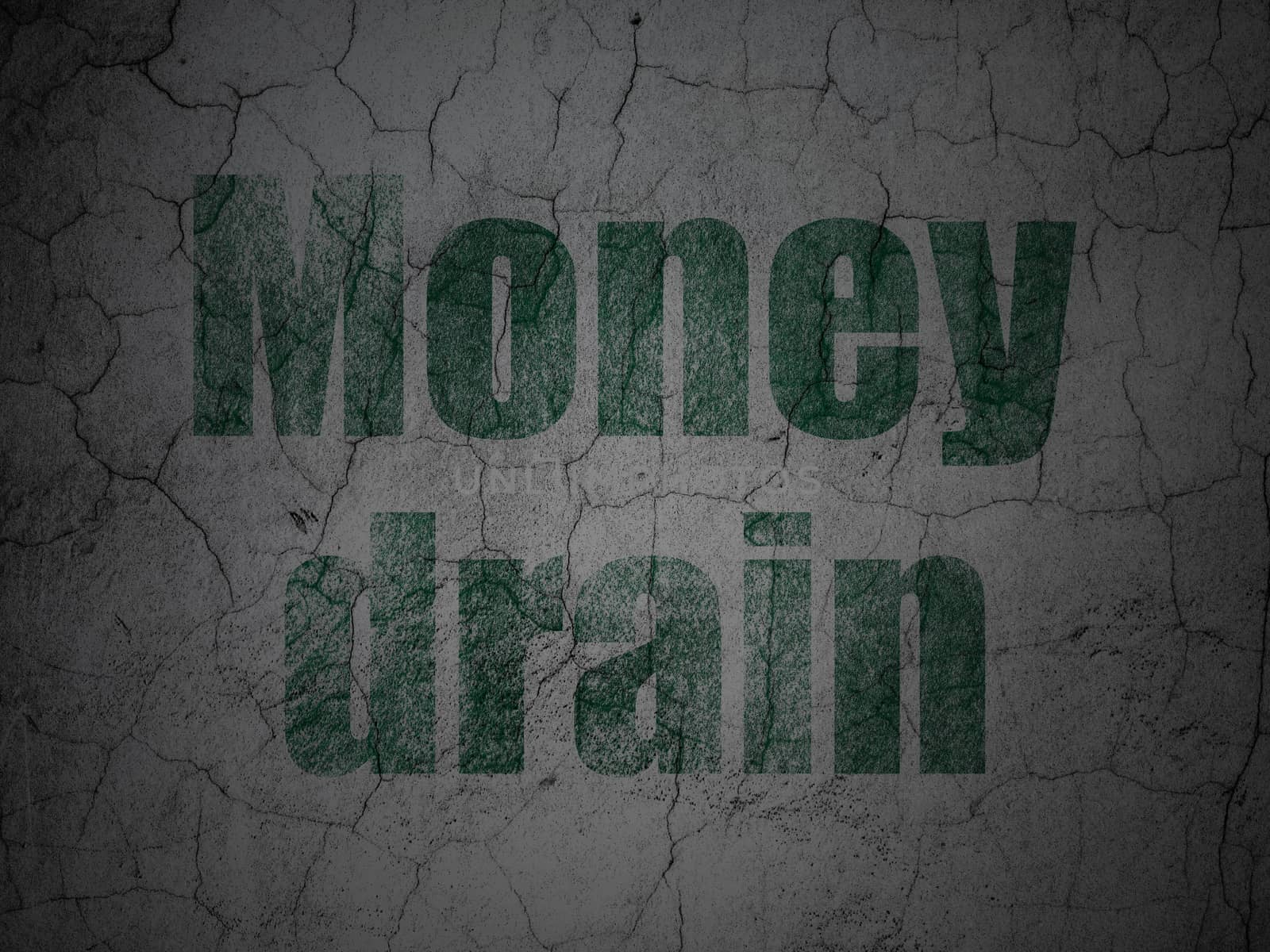 Currency concept: Money Drain on grunge wall background by maxkabakov