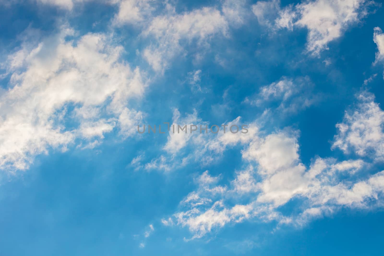 Abstract background, blue sky with clouds close-up