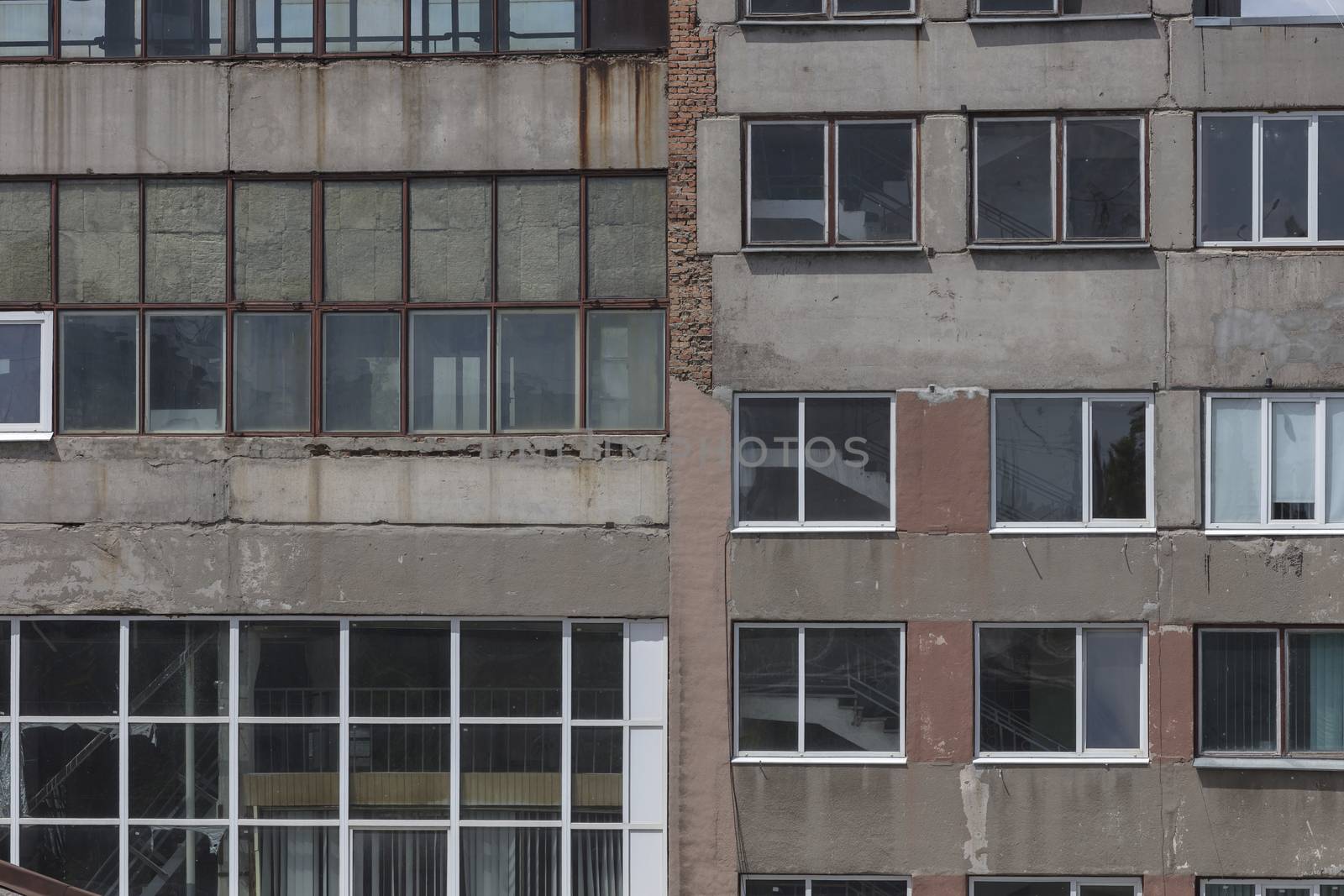 Abstract background, concrete building close-up