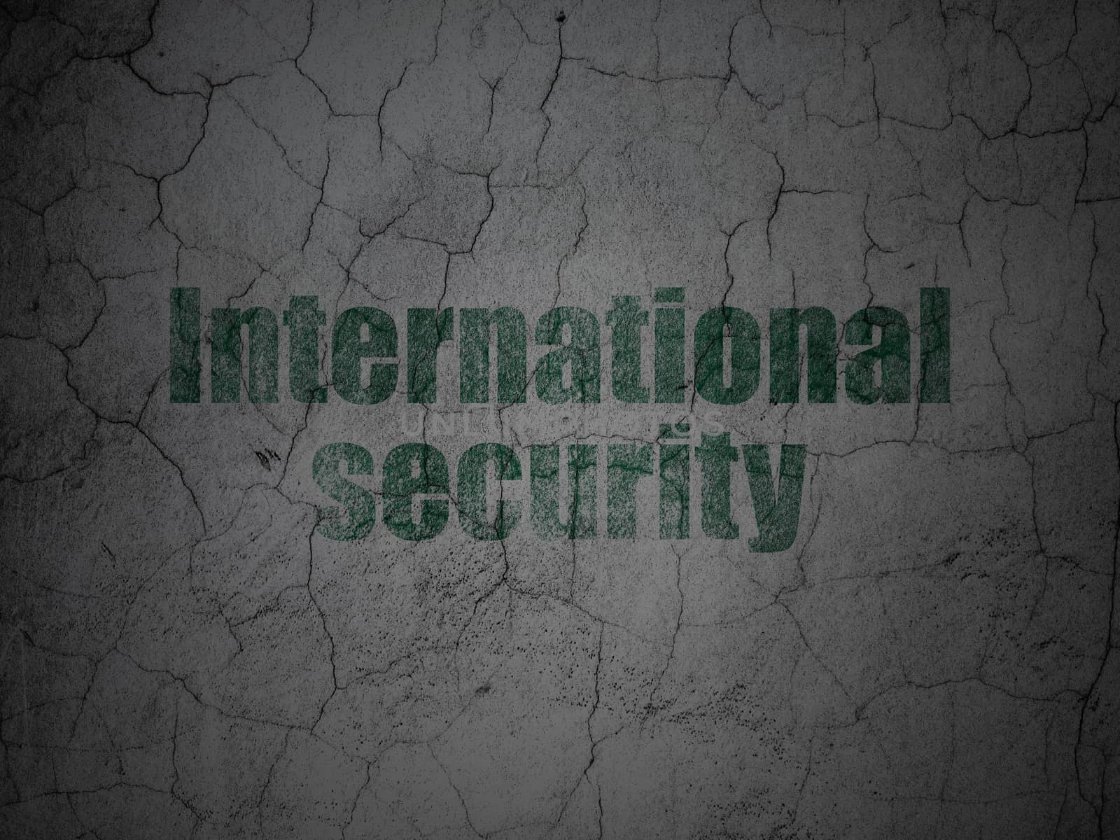 Protection concept: International Security on grunge wall background by maxkabakov