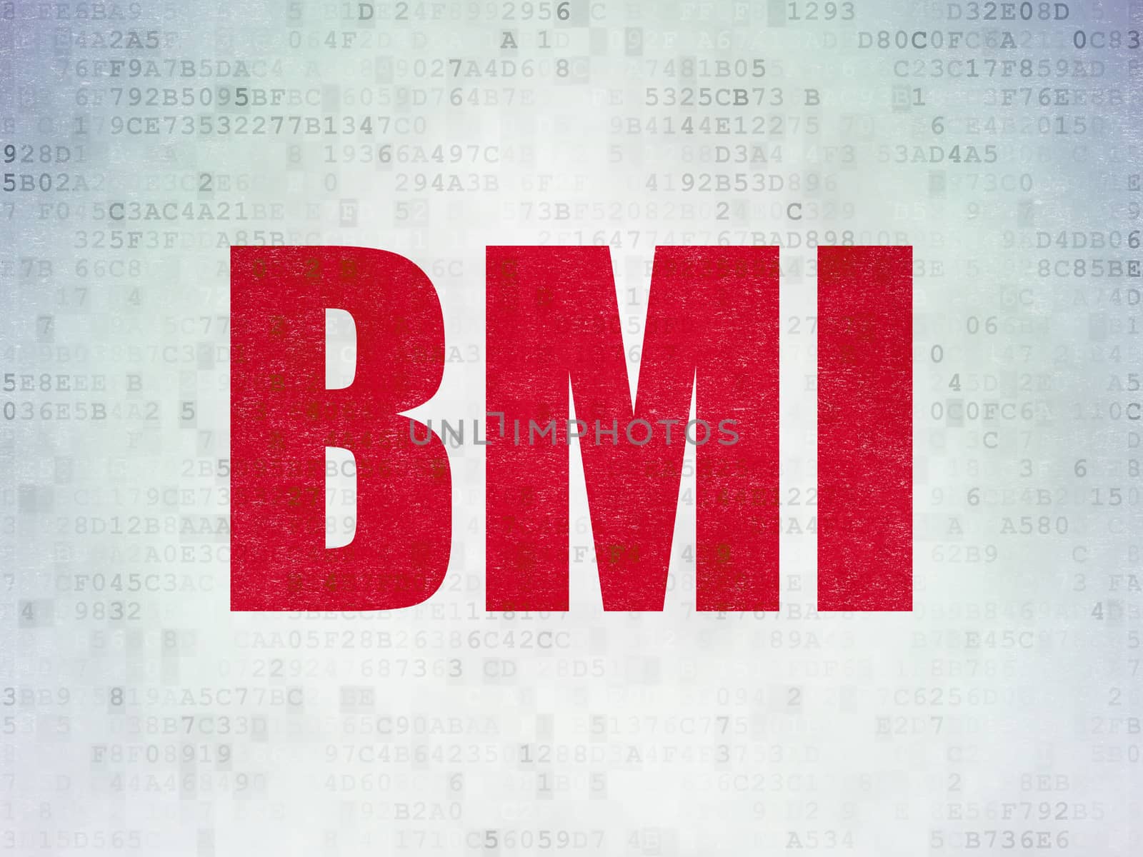 Healthcare concept: BMI on Digital Data Paper background by maxkabakov
