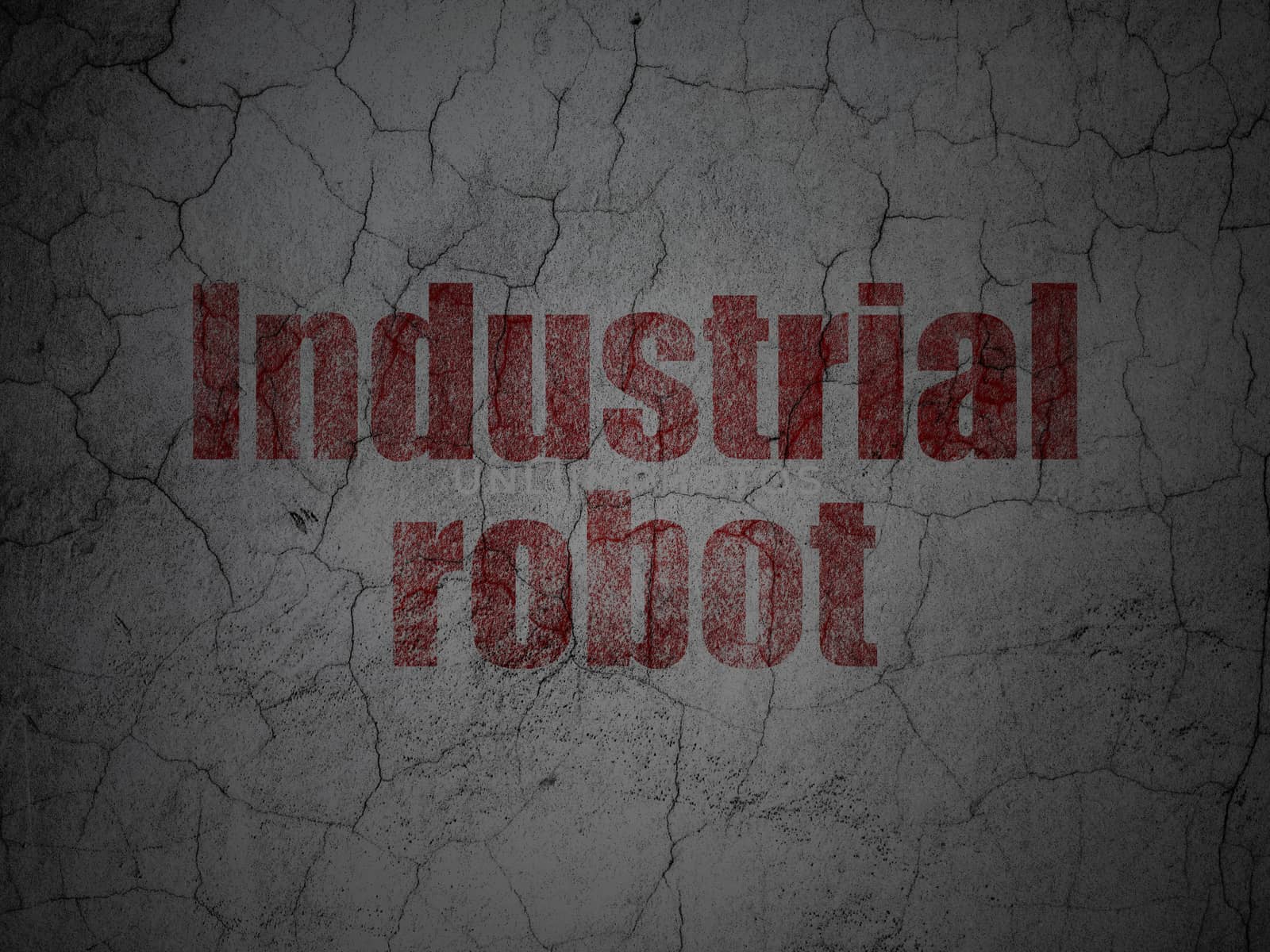 Industry concept: Industrial Robot on grunge wall background by maxkabakov