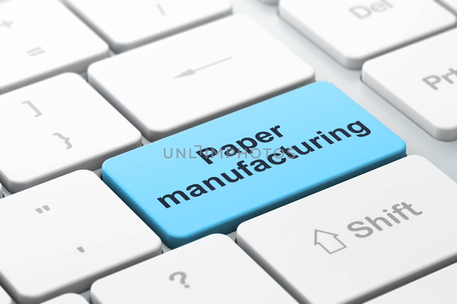 Industry concept: Paper Manufacturing on computer keyboard background by maxkabakov