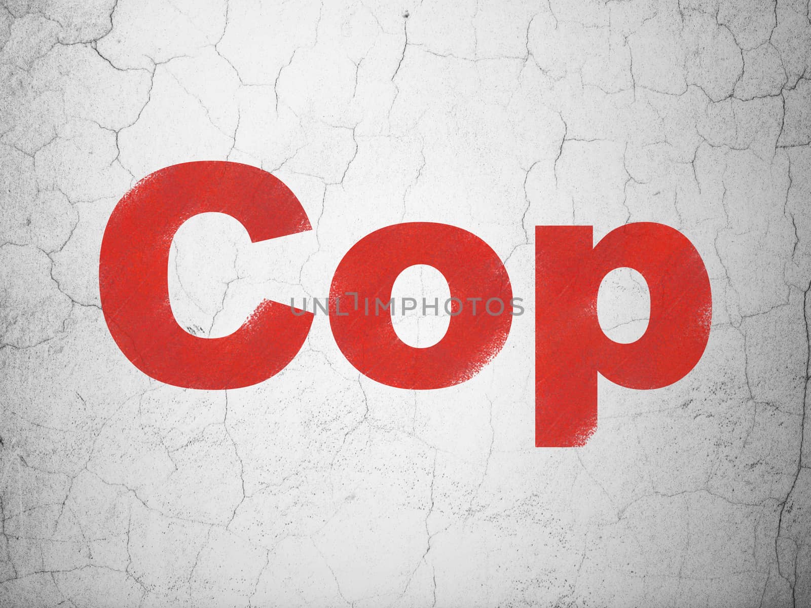 Law concept: Cop on wall background by maxkabakov