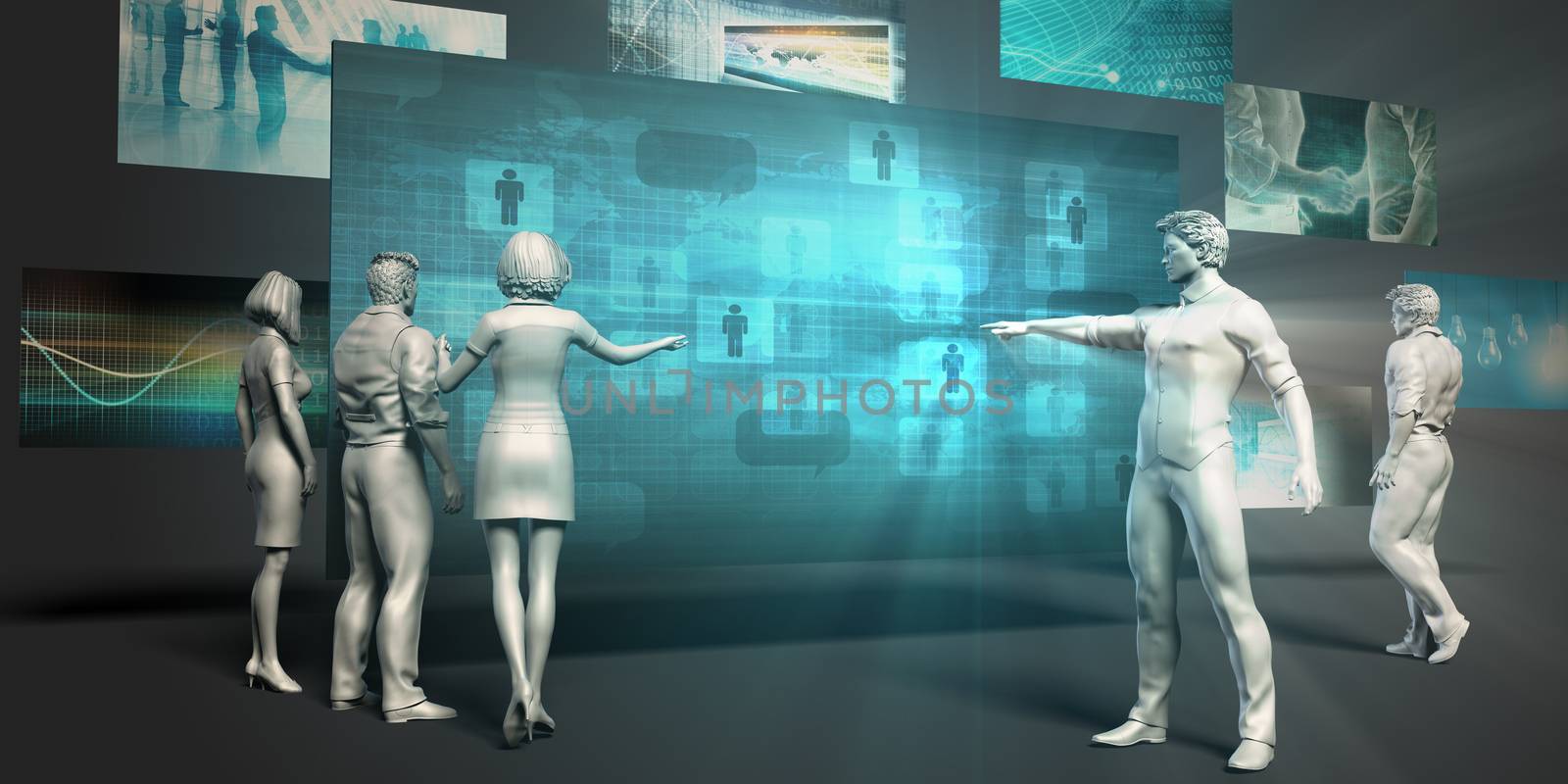Location Mobile Service Concept with Virtual Presentation Background