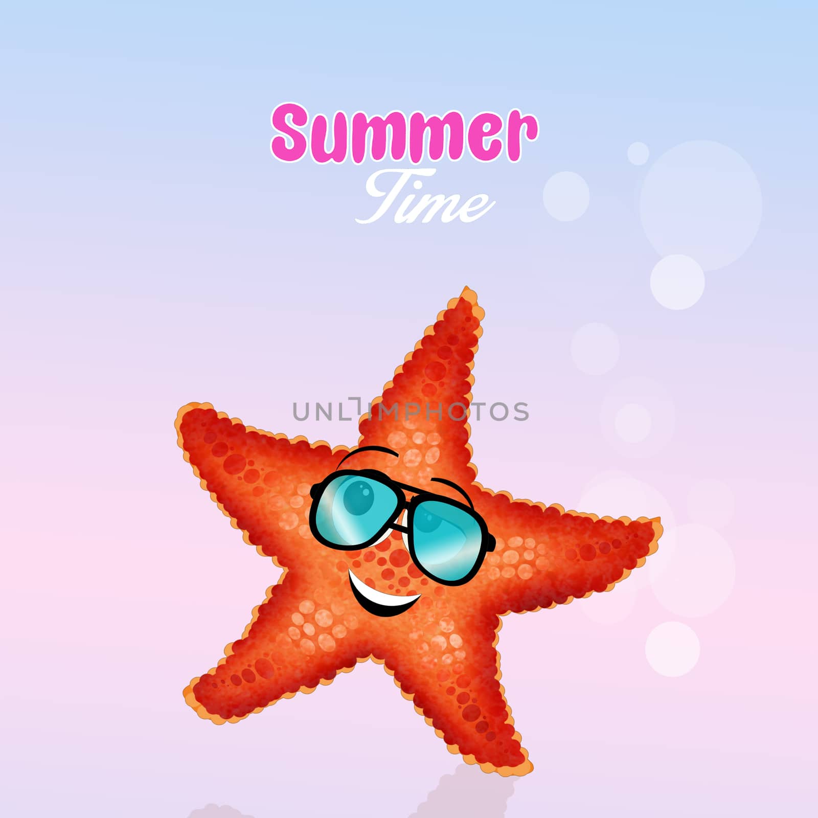 illustration of nice starfish in summer