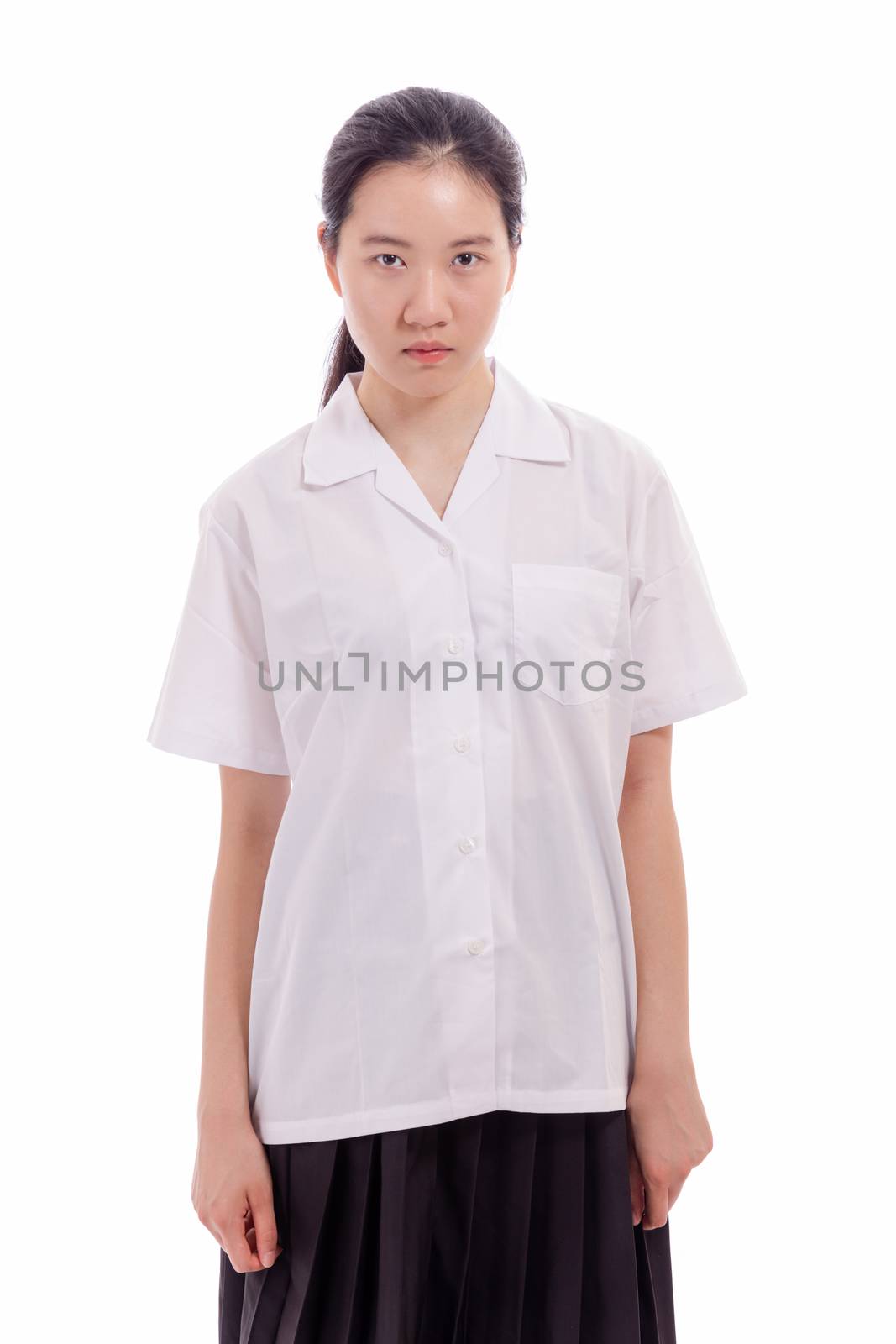 Teenage Chinese high school girl in uniform