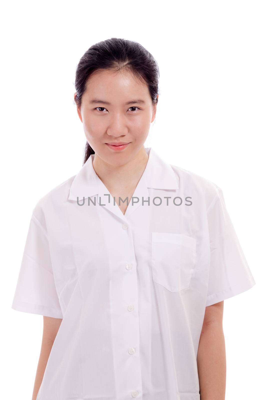 Teenage Chinese high school girl in uniform