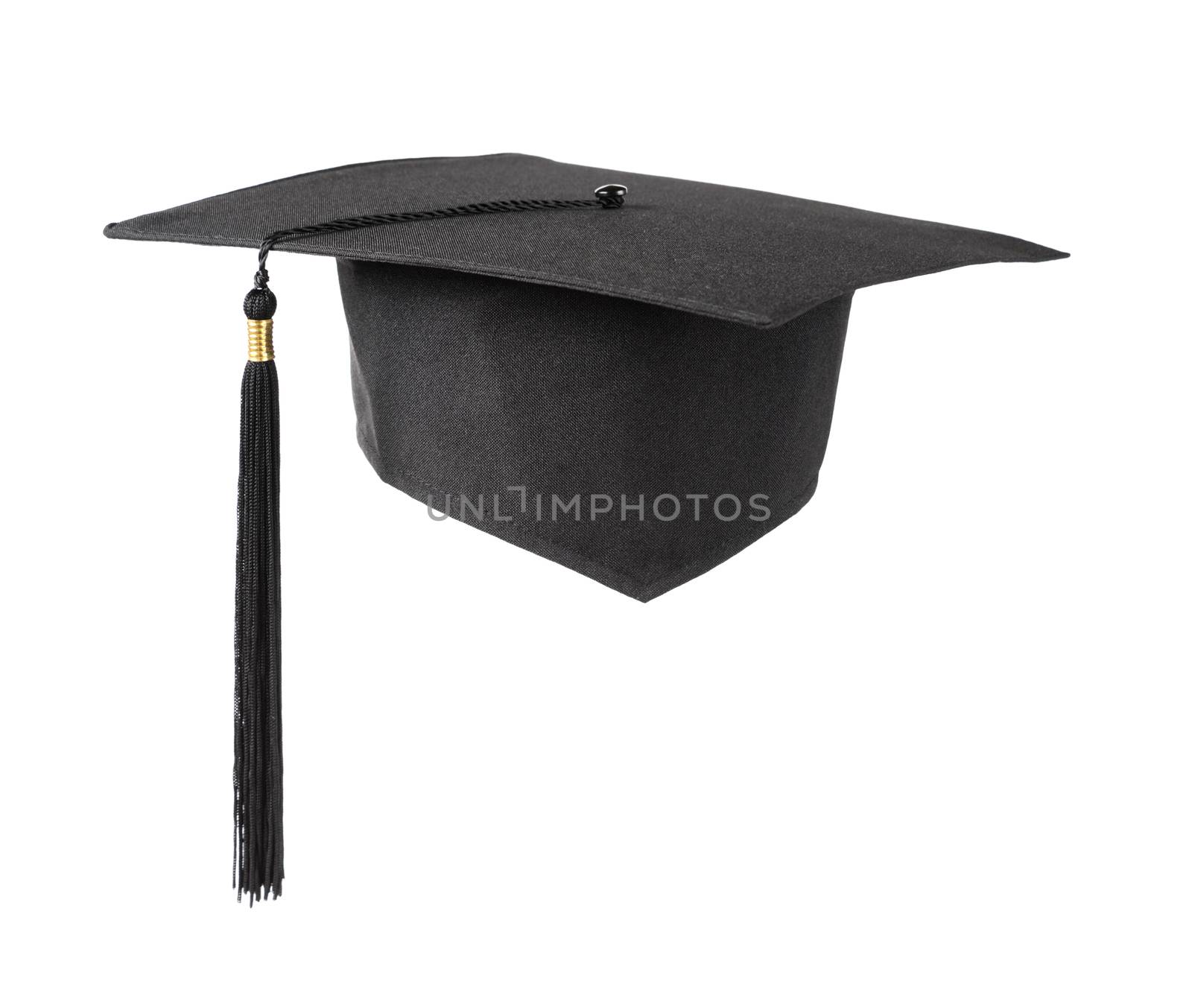 Graduation hat on white background by Epitavi