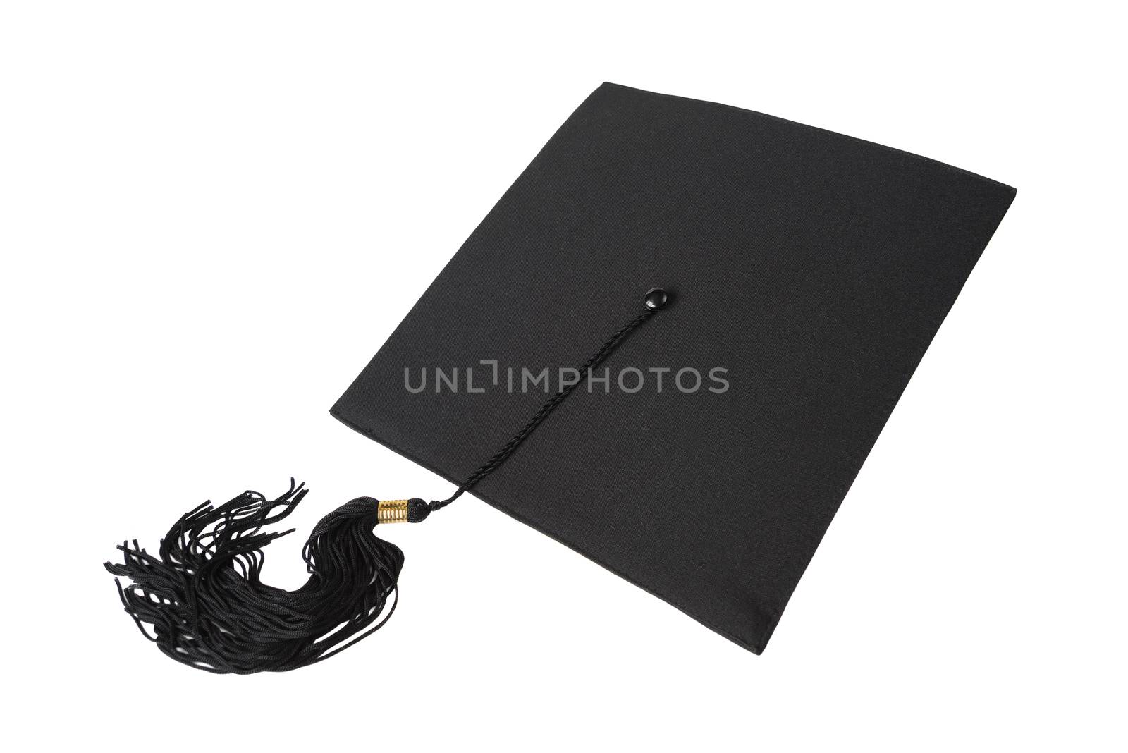 Graduation hat on white background by Epitavi