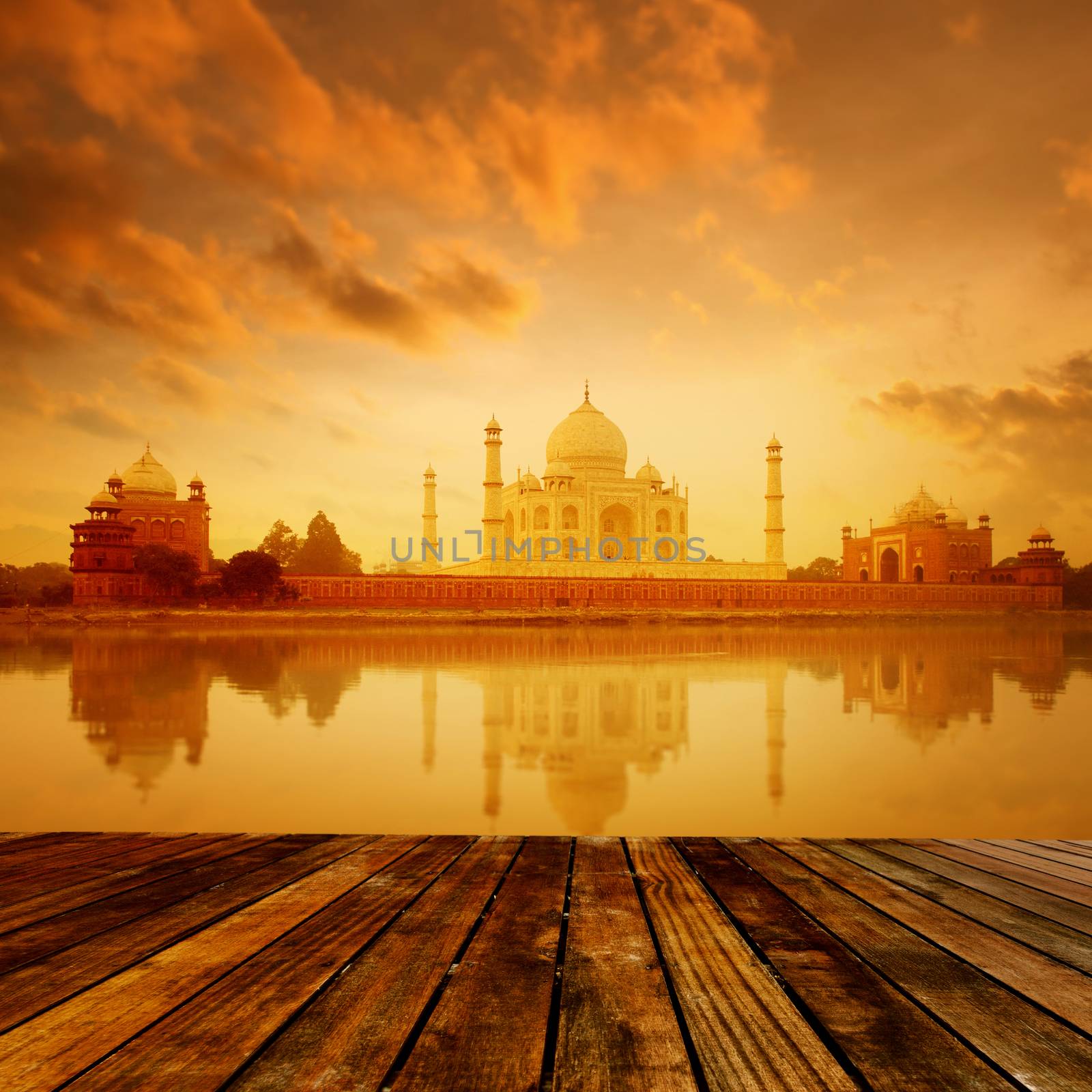 Taj Mahal Agra India on sunrise by szefei