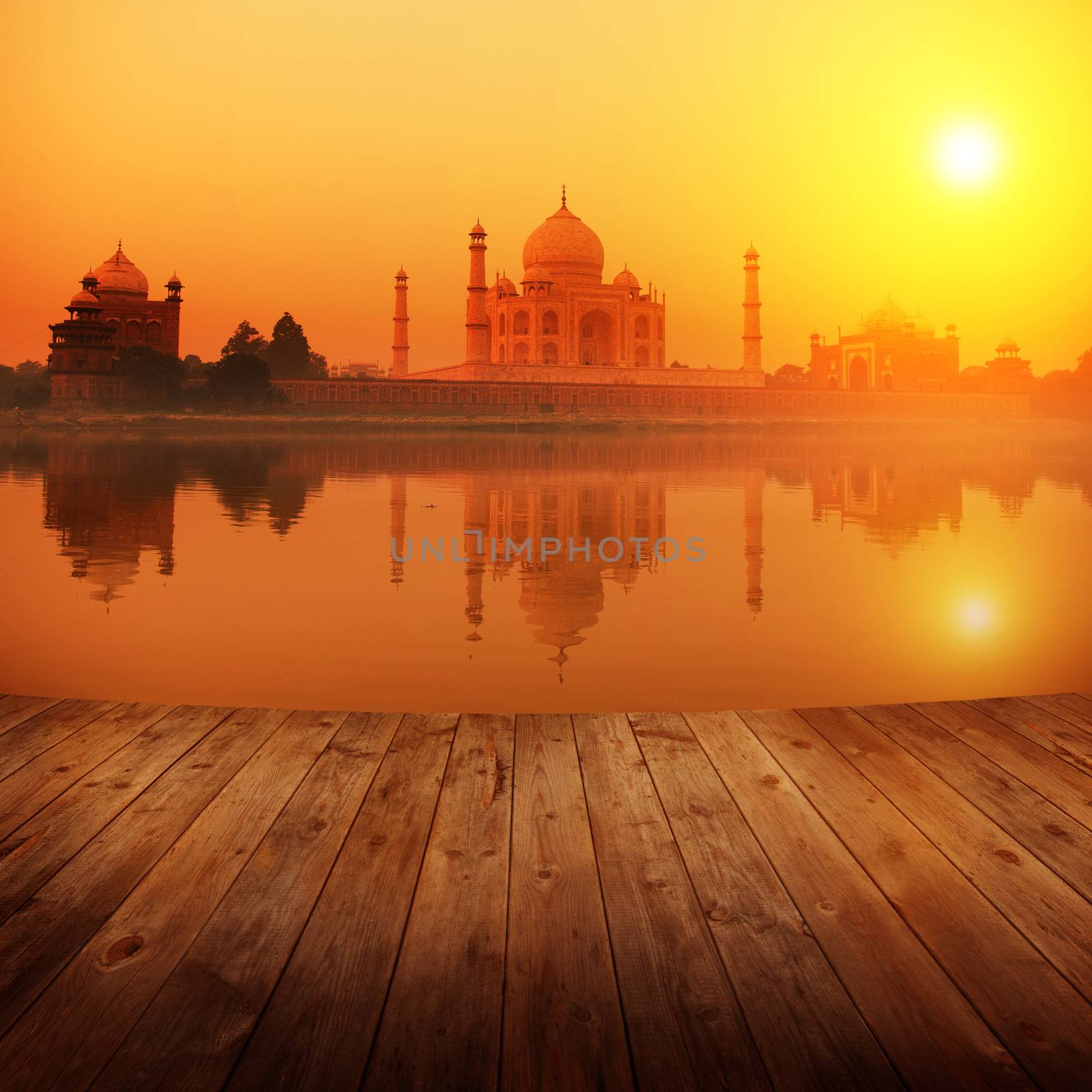 Taj Mahal India Seven Wonders Concept