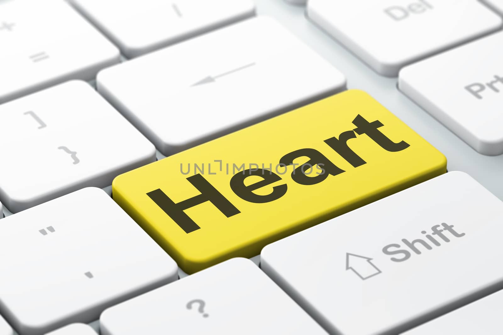 Healthcare concept: Heart on computer keyboard background by maxkabakov