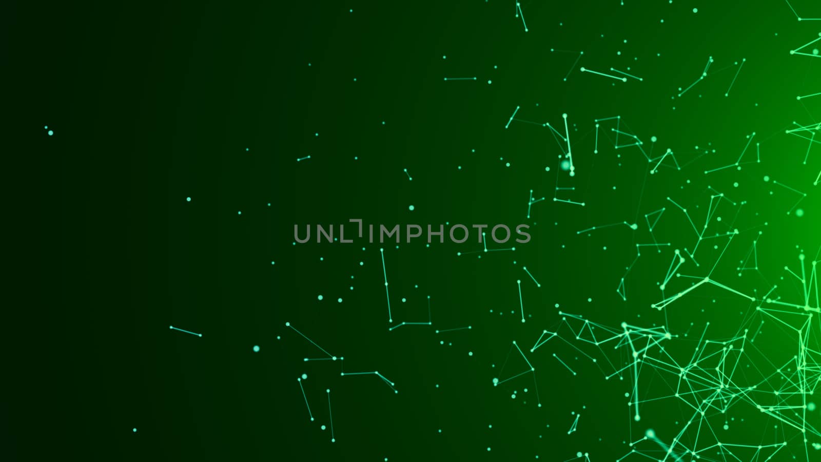 Abstract connected dots on bright blue background. Technology by nolimit046