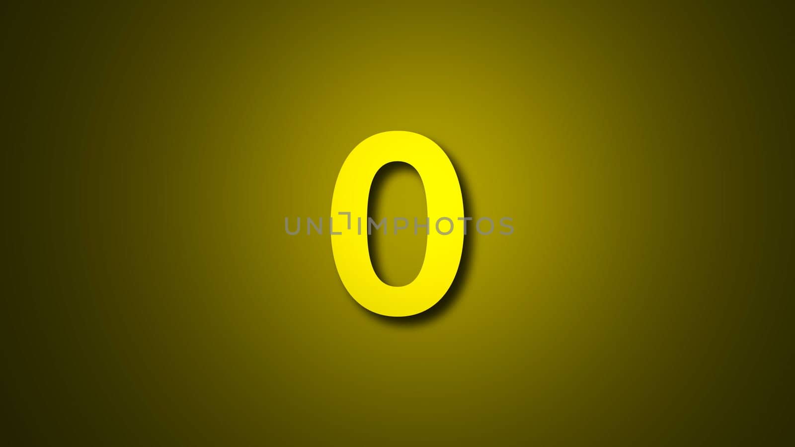 Highlighted Number with shadow. Digital background. 3d rendered