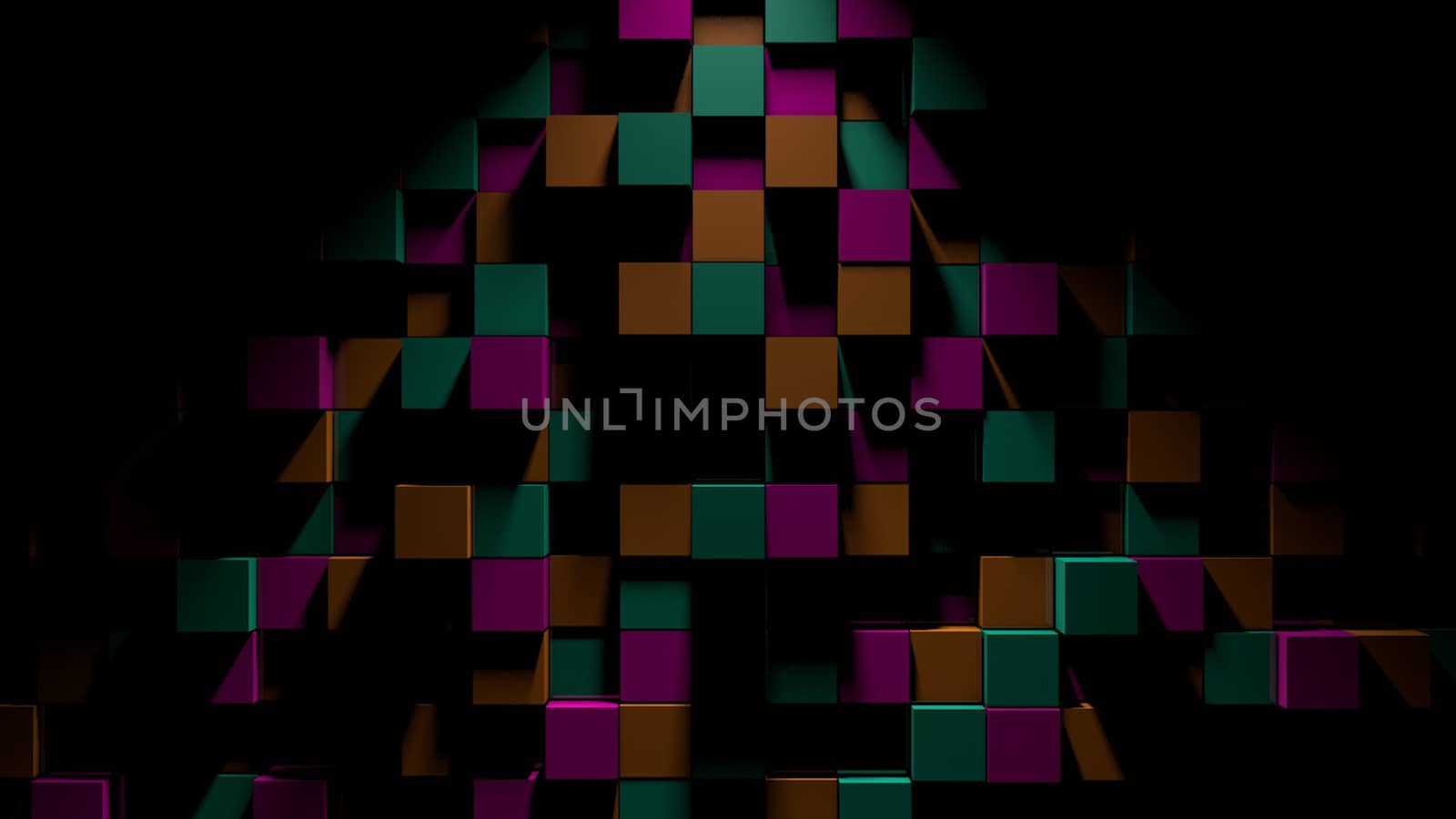 Abstract background with cubes. Digital backdrop. 3d rendered