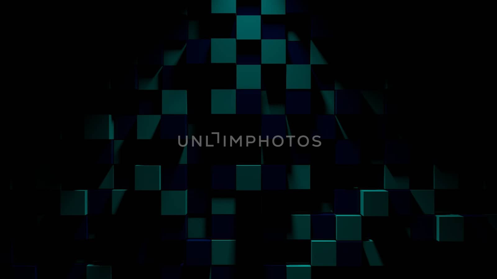 Abstract background with cubes. Digital backdrop. 3d rendered