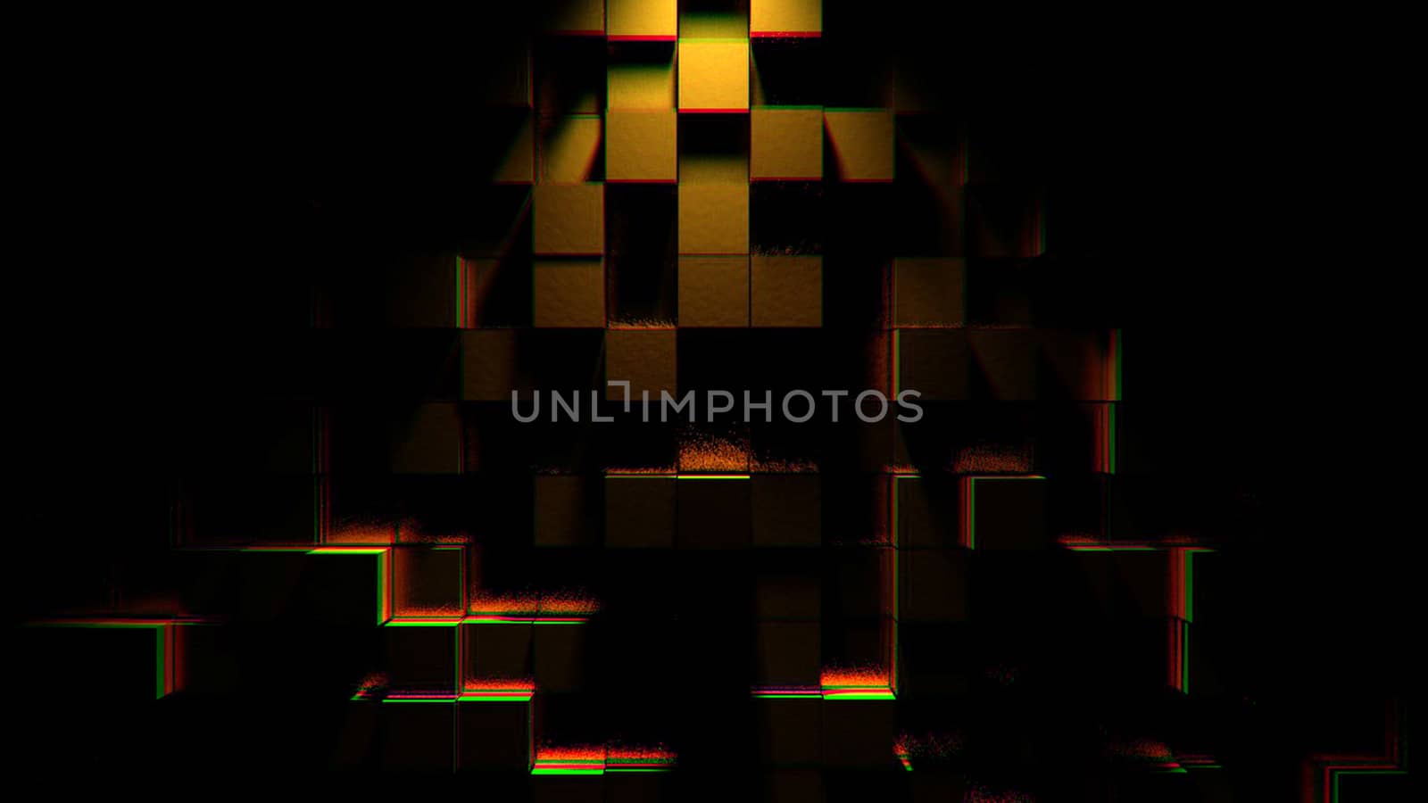 Abstract background with cubes. Digital backdrop. 3d rendered