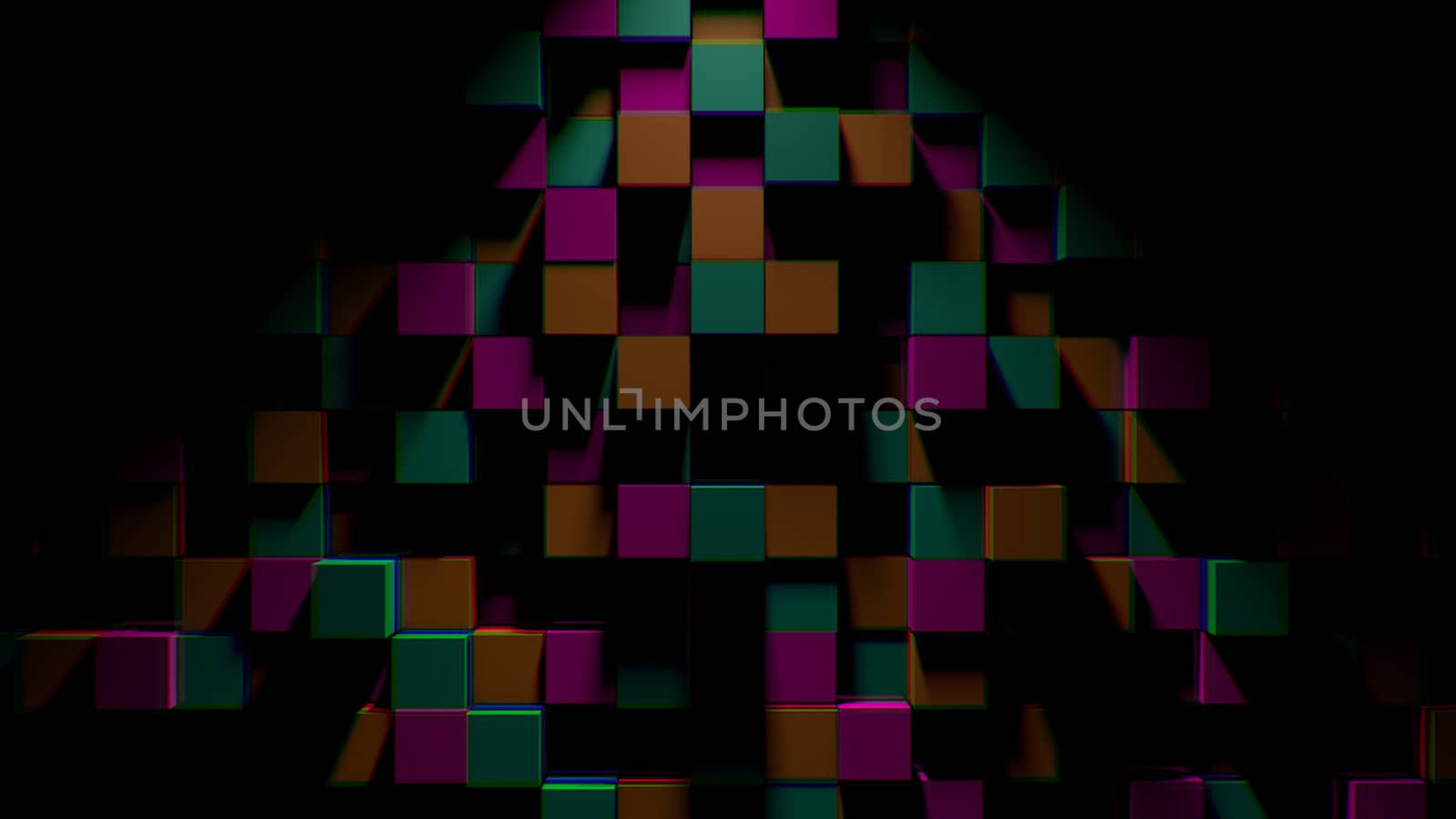 Abstract background with cubes. Digital backdrop. 3d rendered