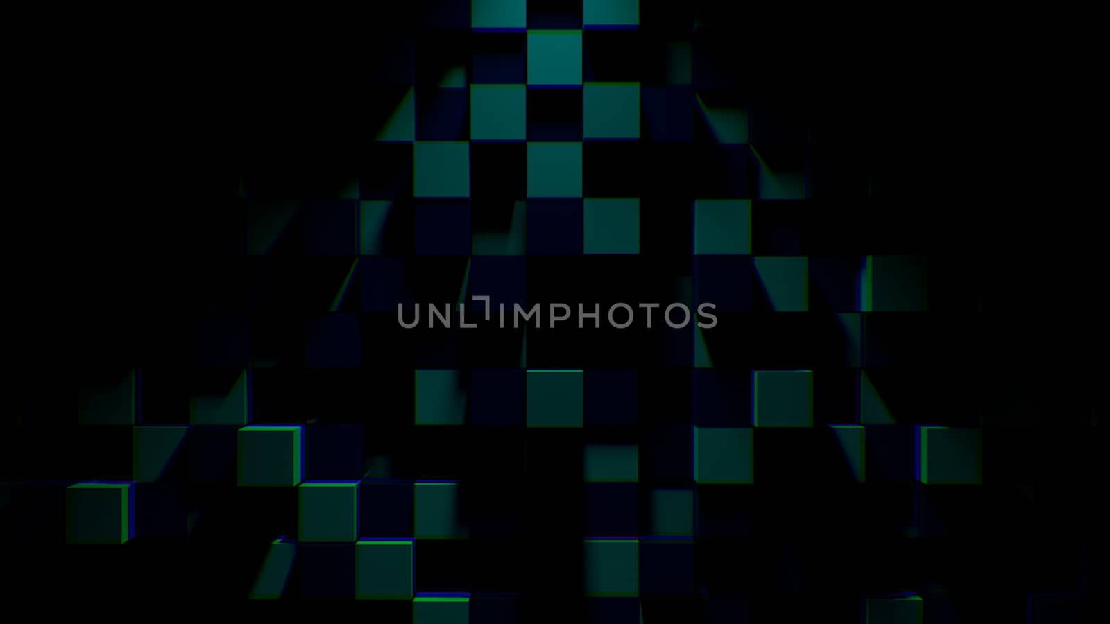 Abstract background with cubes. Digital backdrop. 3d rendered