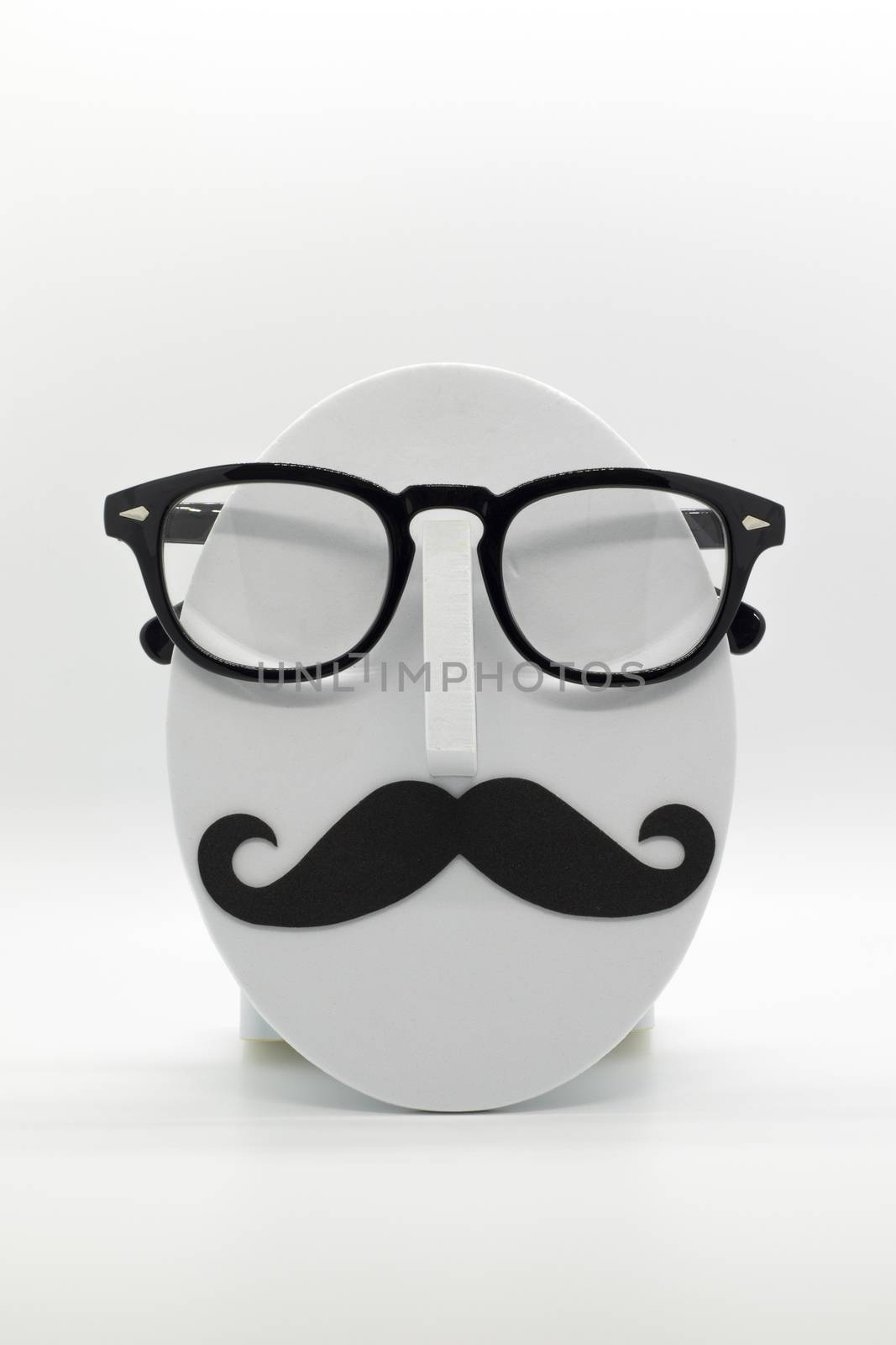 Men's fashion mannequin wearing fashionable spectacles on white background. Glasses