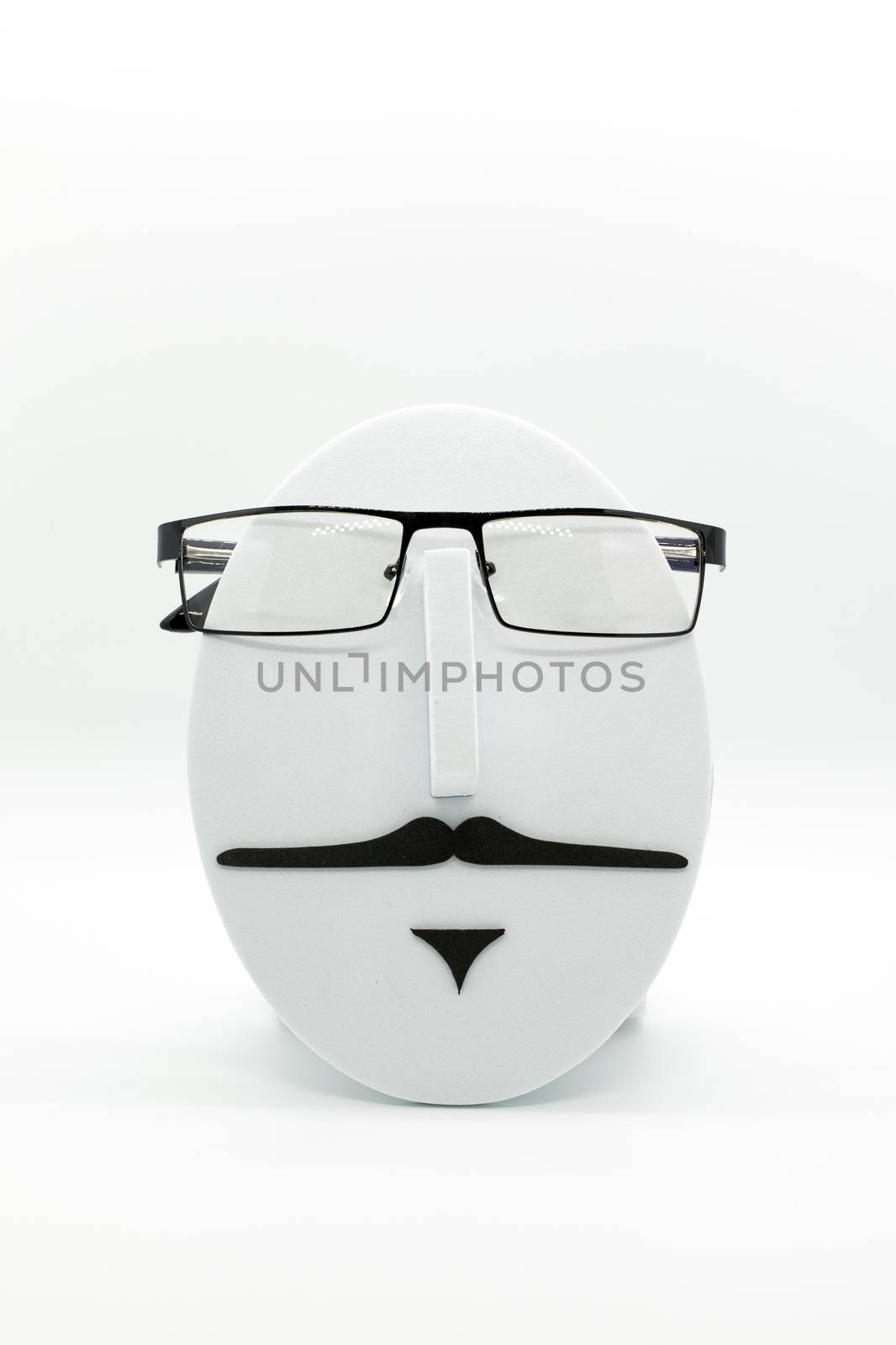Men's fashion mannequin wearing fashionable spectacles on white background. Glasses