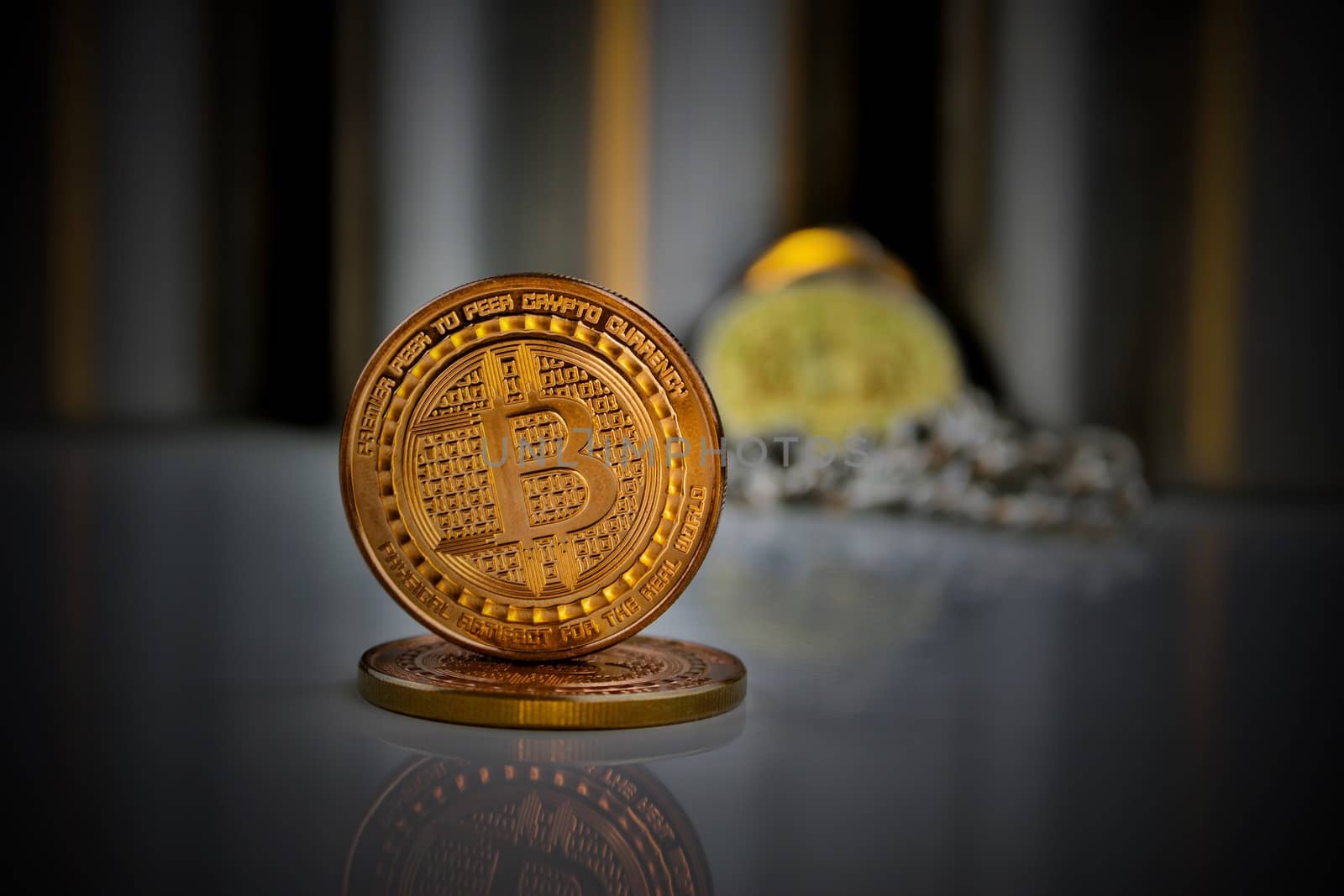 Cryptocurrency physical brass bitcoin coin