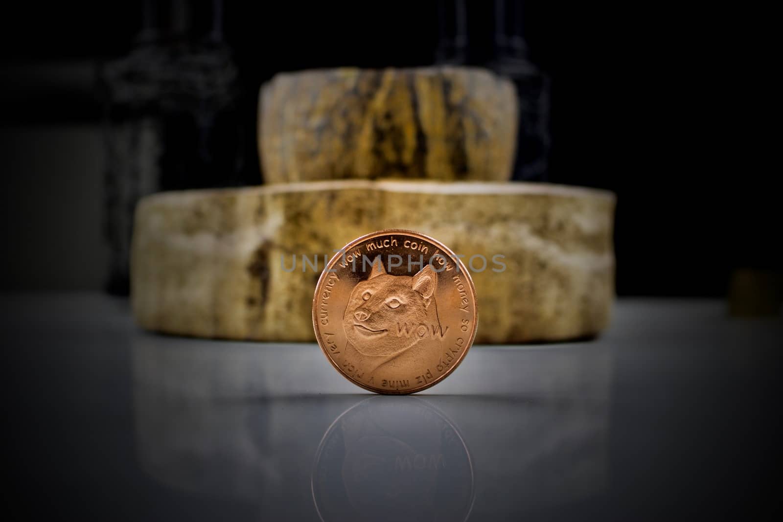 Digital currency physical brass doge coin money