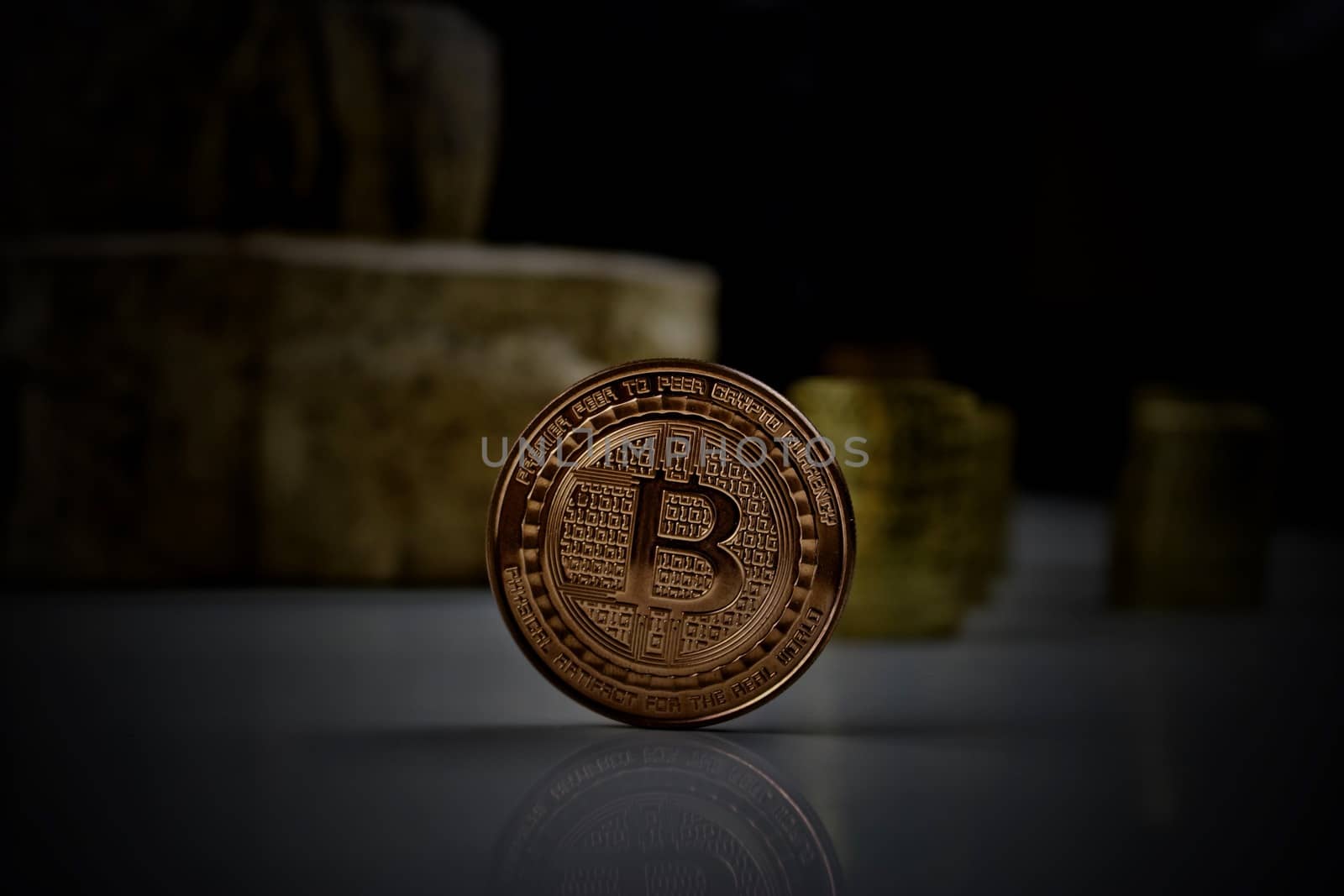 Cryptocurrency physical brass bitcoin coin