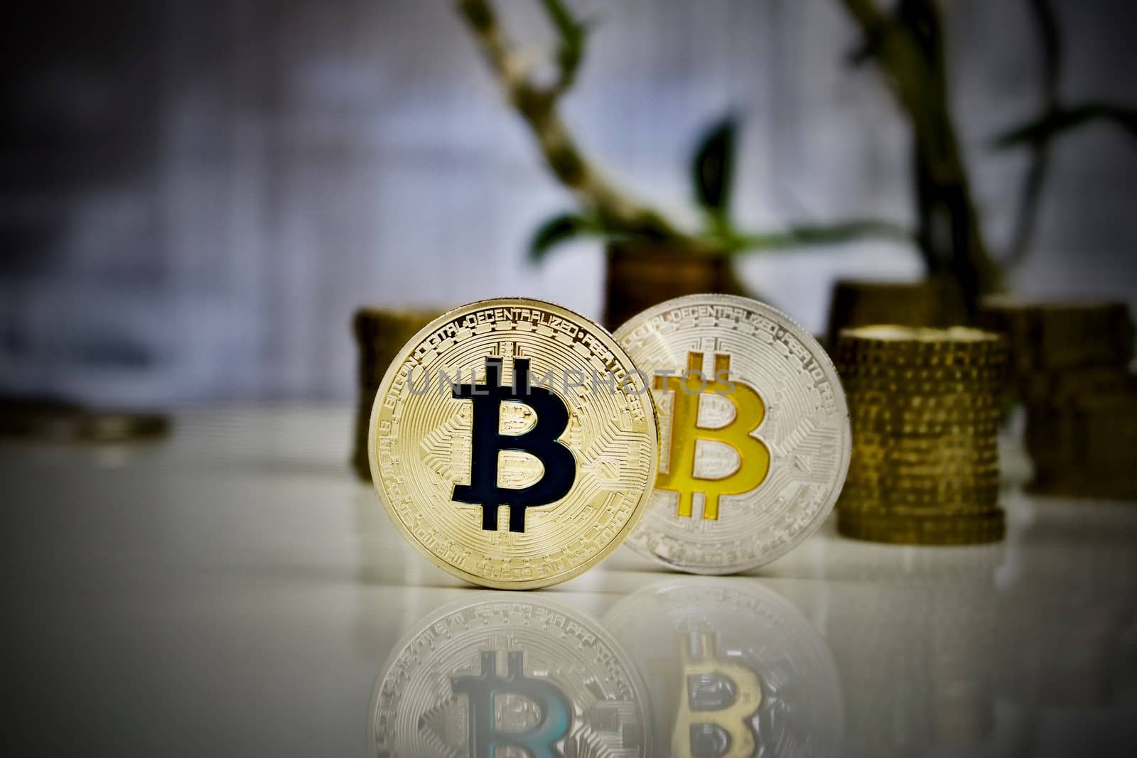 Cryptocurrency physical gold and silver bitcoin coins