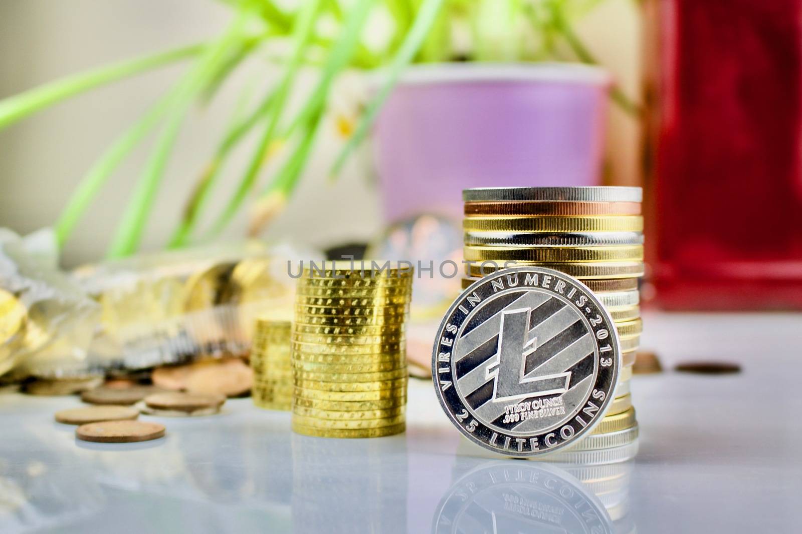Cryptocurrency physical silver litecoin coin