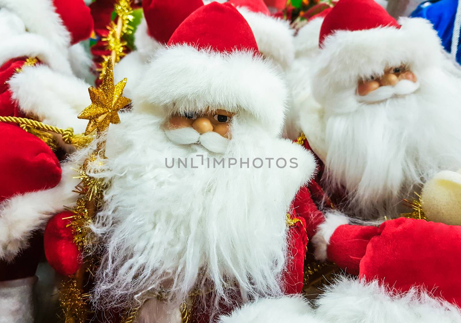 Santa Claus toy in supermarket. by zeffss