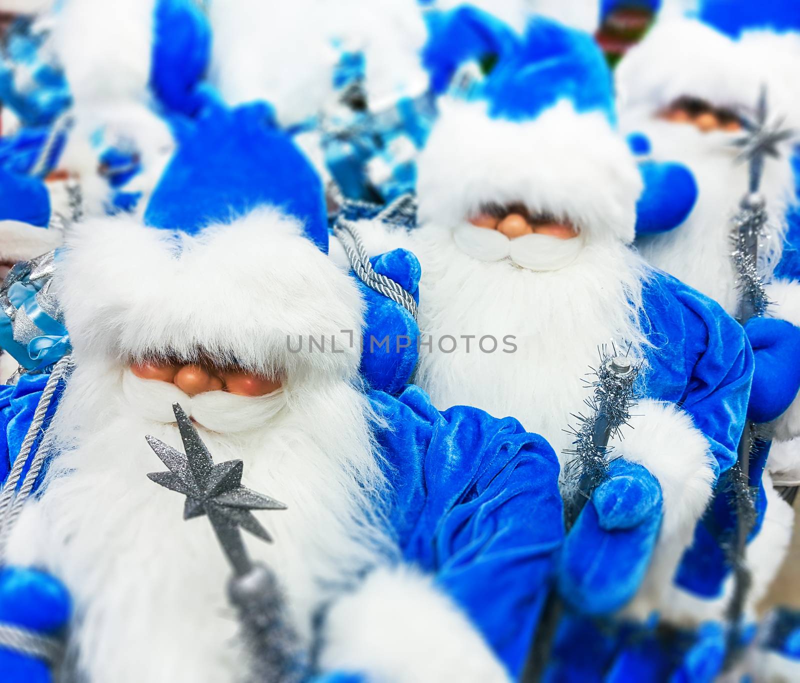 Santa Claus toy in supermarket. by zeffss