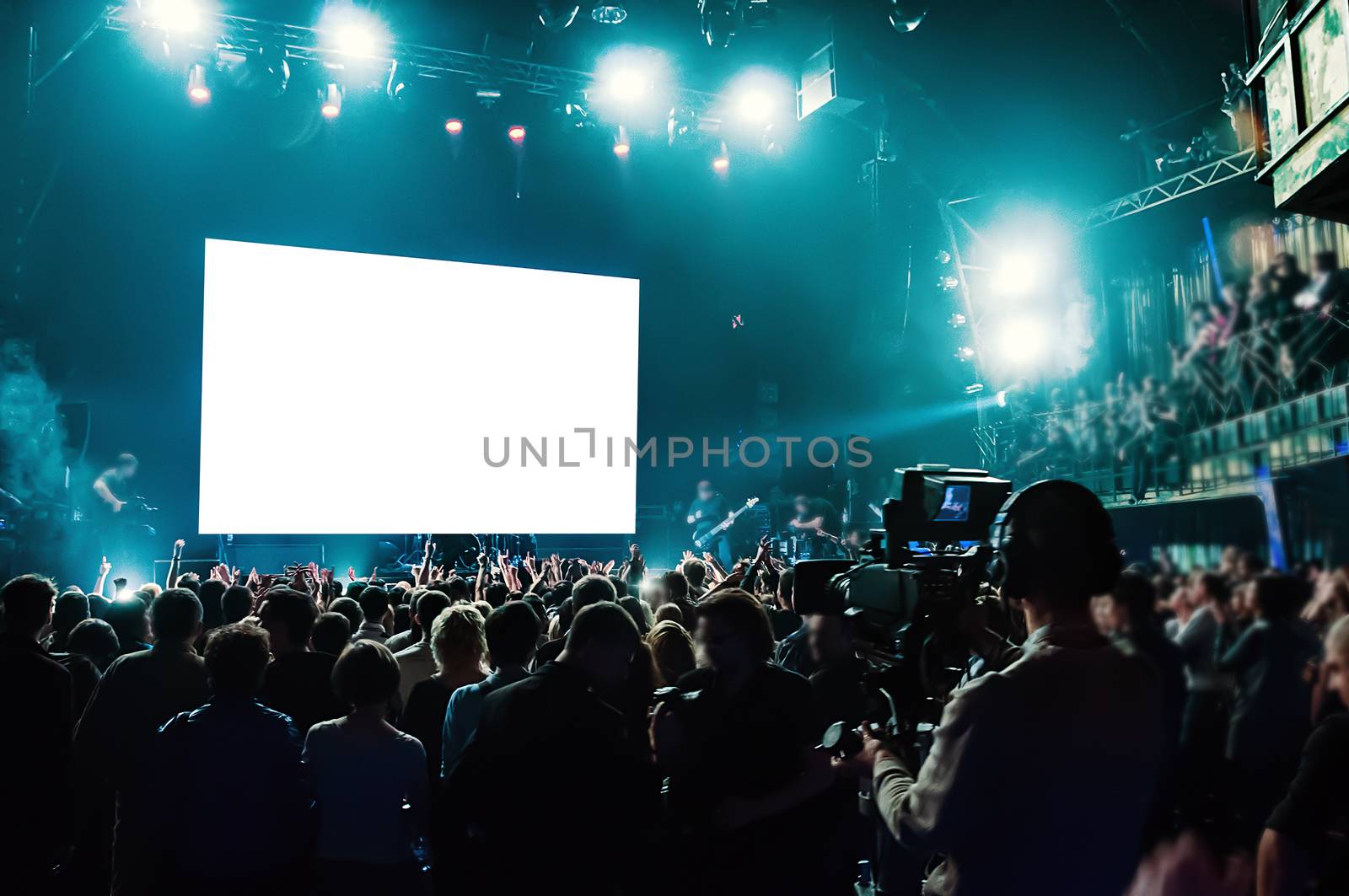 Rock concert, white screen isolated. clipping path 