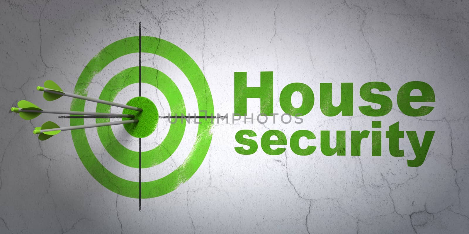 Security concept: target and House Security on wall background by maxkabakov