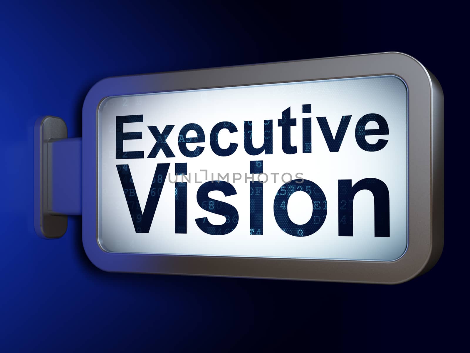 Business concept: Executive Vision on advertising billboard background, 3D rendering