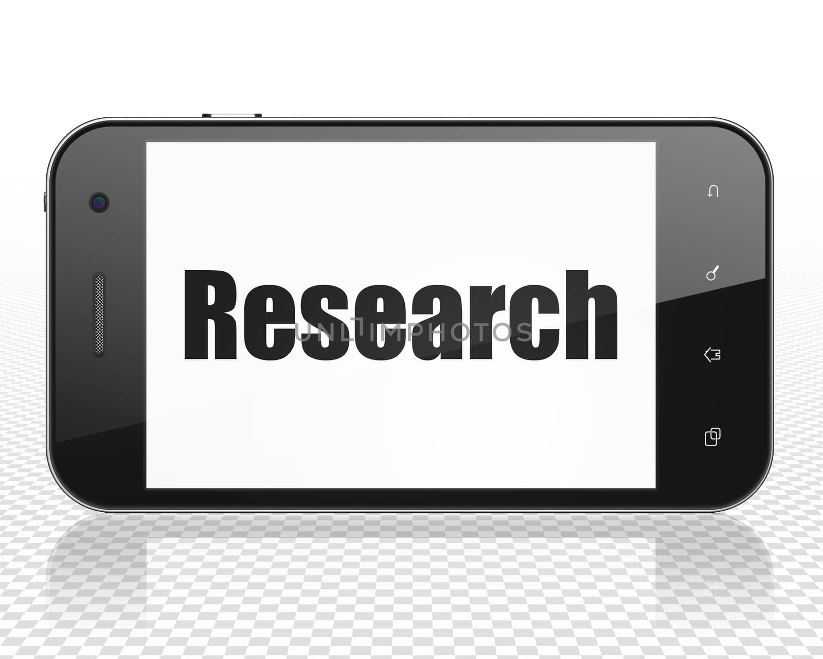 Marketing concept: Smartphone with Research on display by maxkabakov