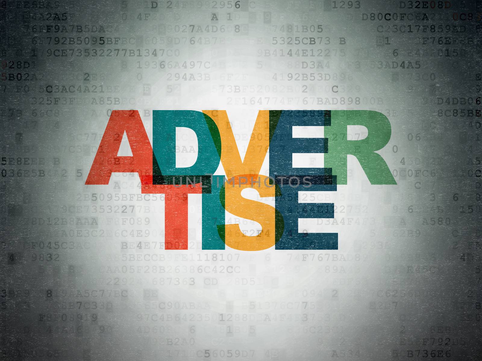 Marketing concept: Advertise on Digital Data Paper background by maxkabakov