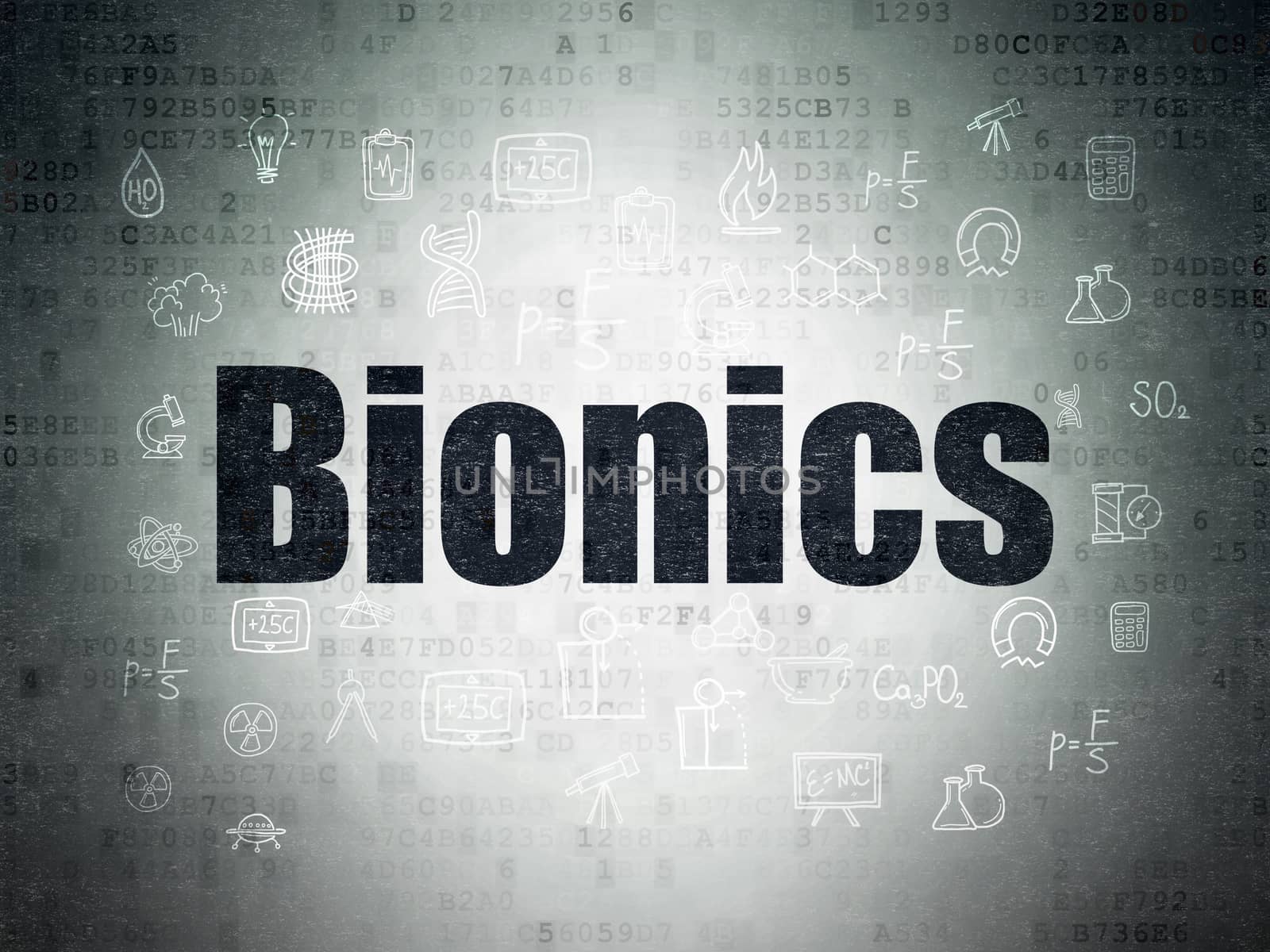 Science concept: Bionics on Digital Data Paper background by maxkabakov