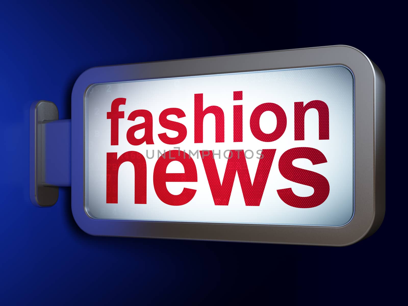 News concept: Fashion News on advertising billboard background, 3D rendering