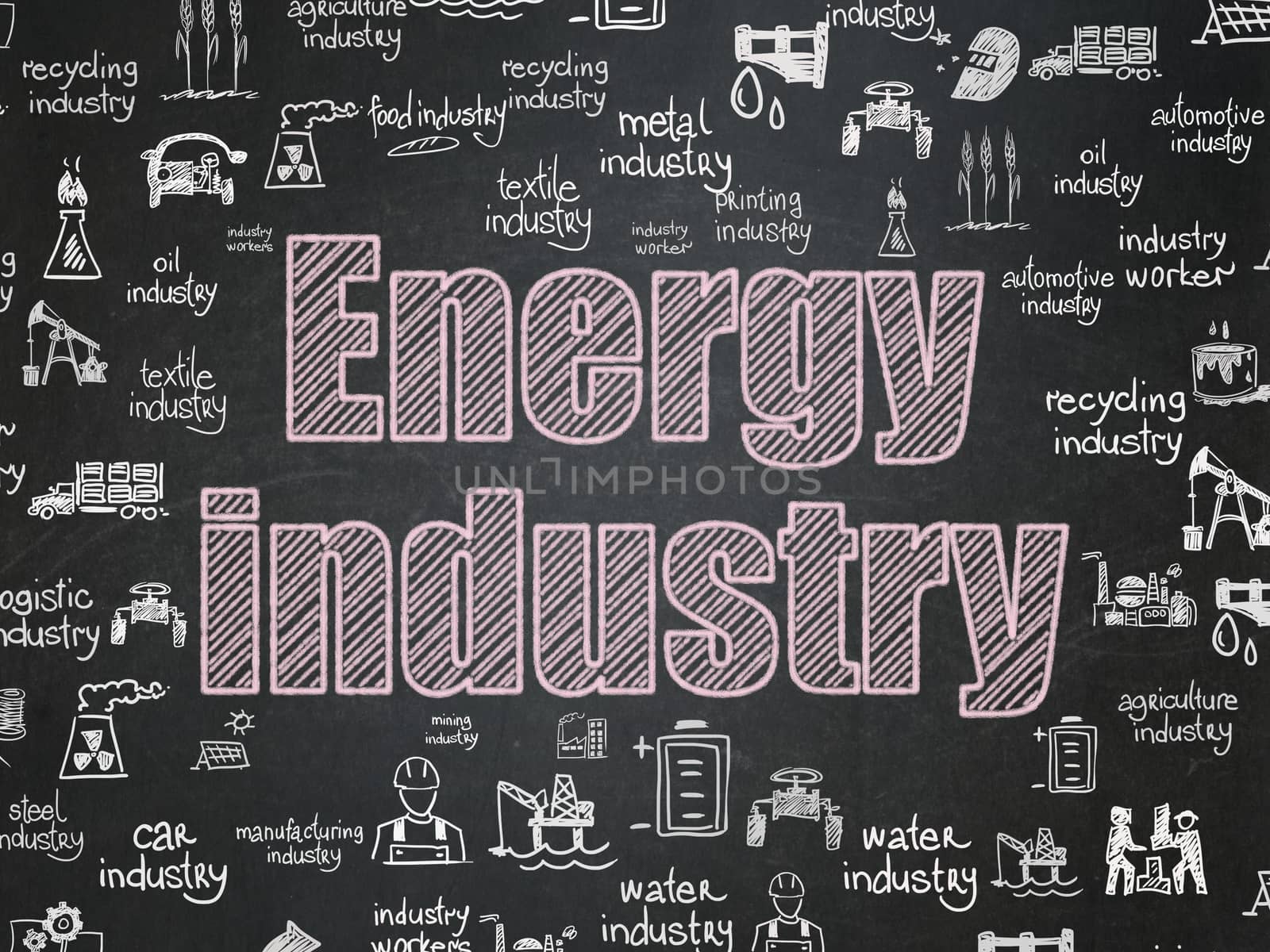 Industry concept: Energy Industry on School board background by maxkabakov