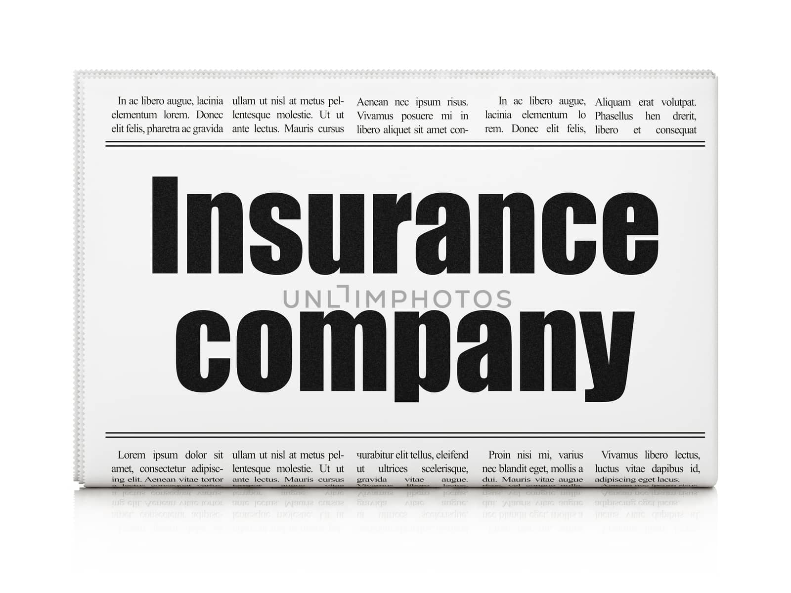 Insurance concept: newspaper headline Insurance Company by maxkabakov