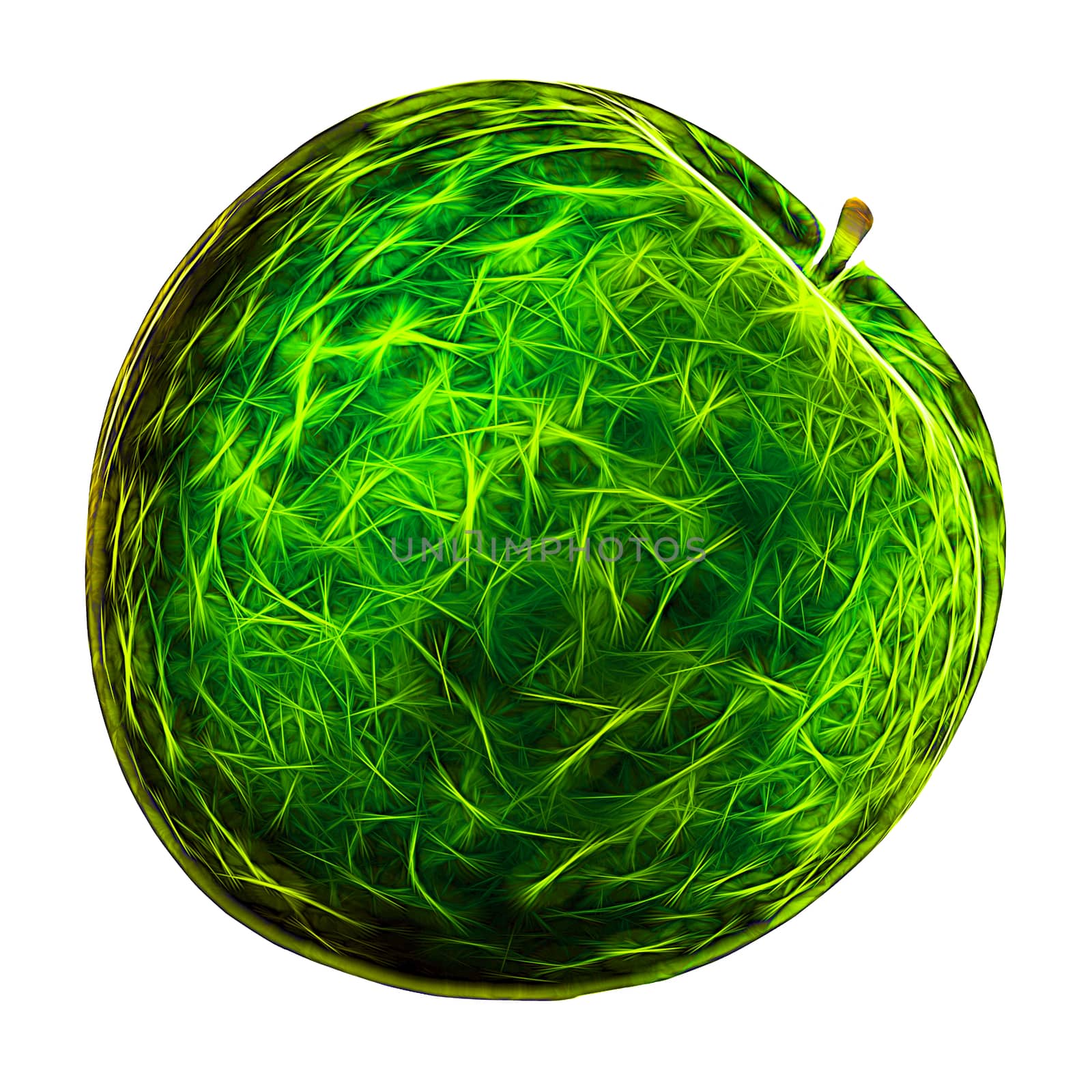 Abstract Green Apple on white Background by gstalker